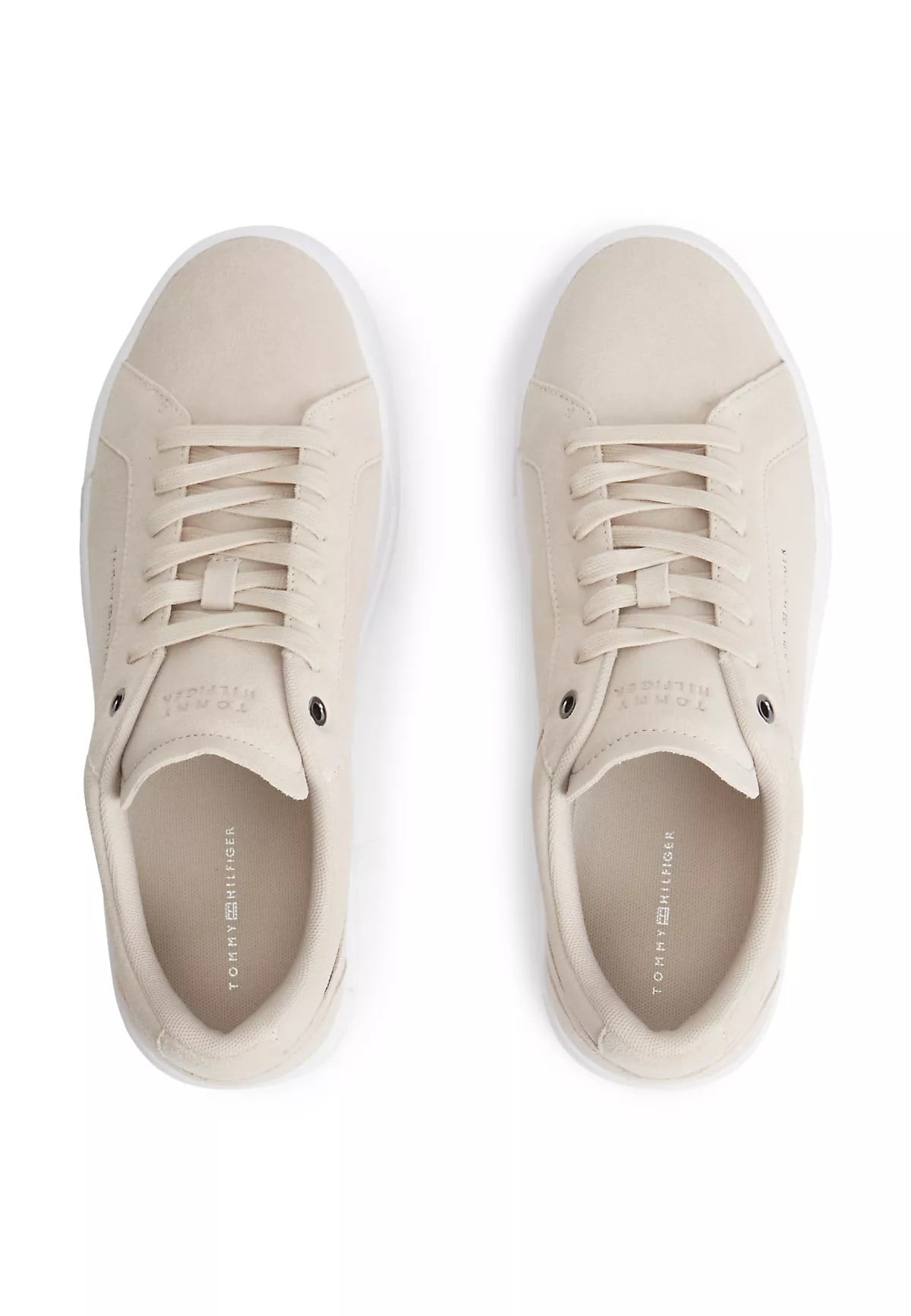 Tommy Hilfiger Tommy Hilfiger Erkek Monogram Logo Desenli Düşük Bilekli Rahat Taban Bej Sneaker FM0FM05880-RA2