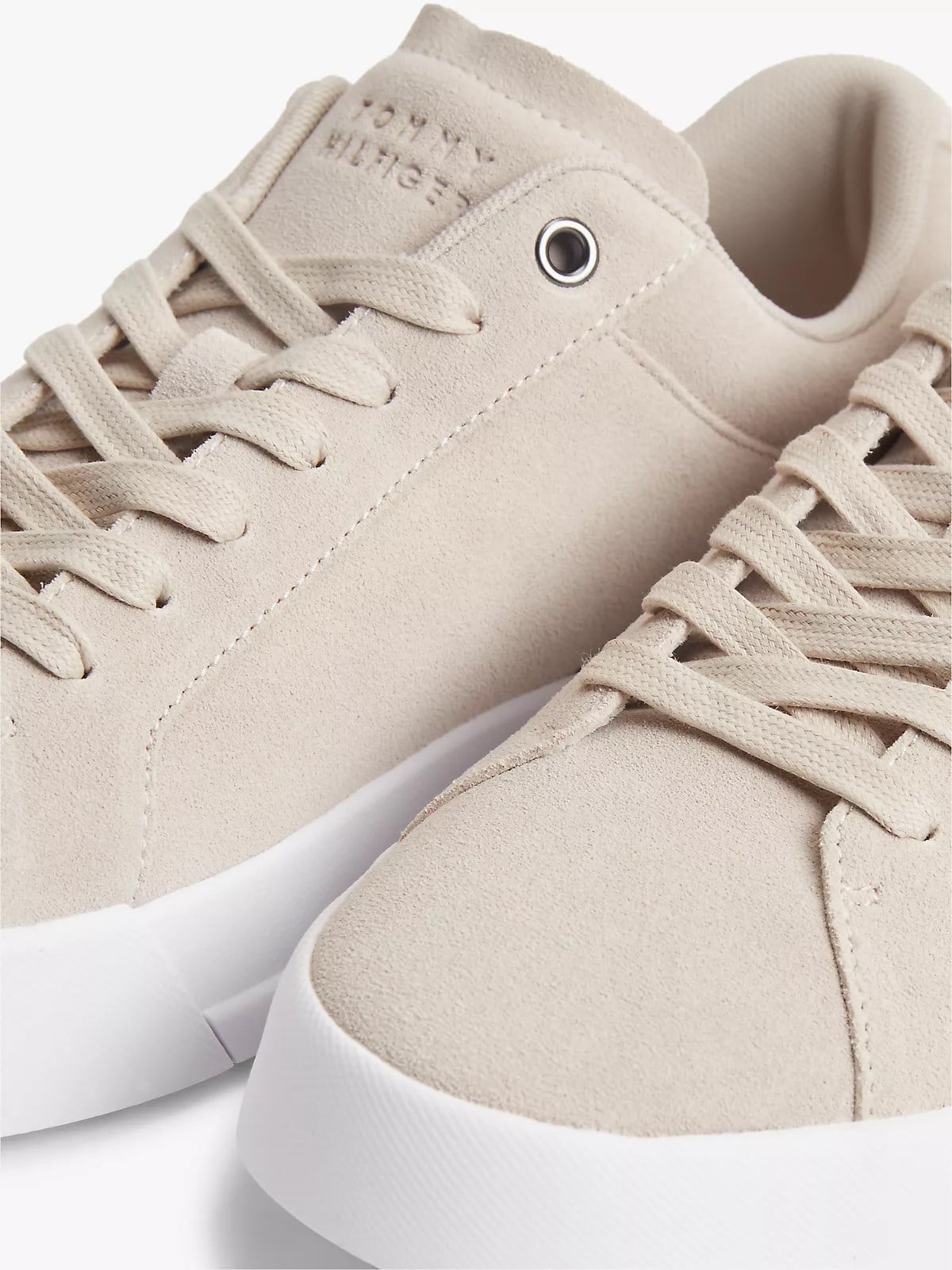 Tommy Hilfiger Tommy Hilfiger Erkek Monogram Logo Desenli Düşük Bilekli Rahat Taban Bej Sneaker FM0FM05880-RA2