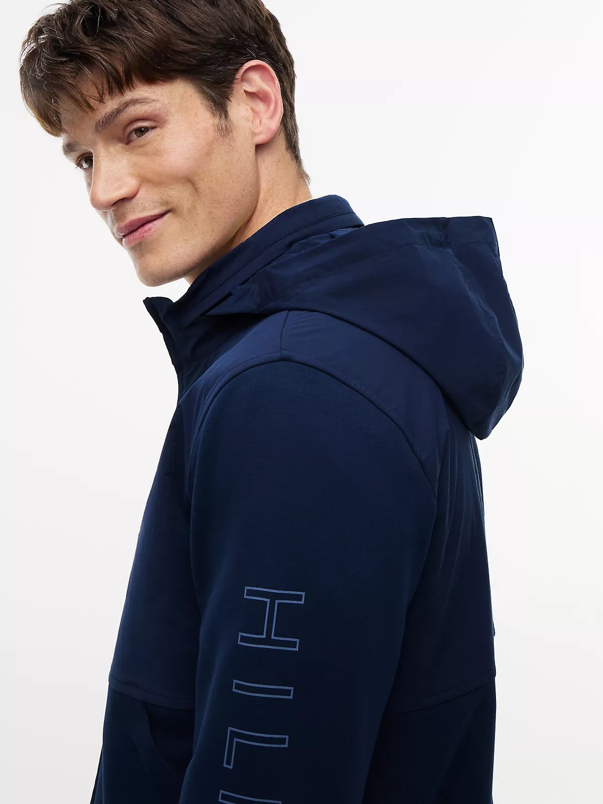 Tommy Hilfiger Tommy Hilfiger Erkek Normal Kalıp Logo İmzalı Dik Yakalı Uzun Kollu Lacivert Ceket MW0MW43443-DCC