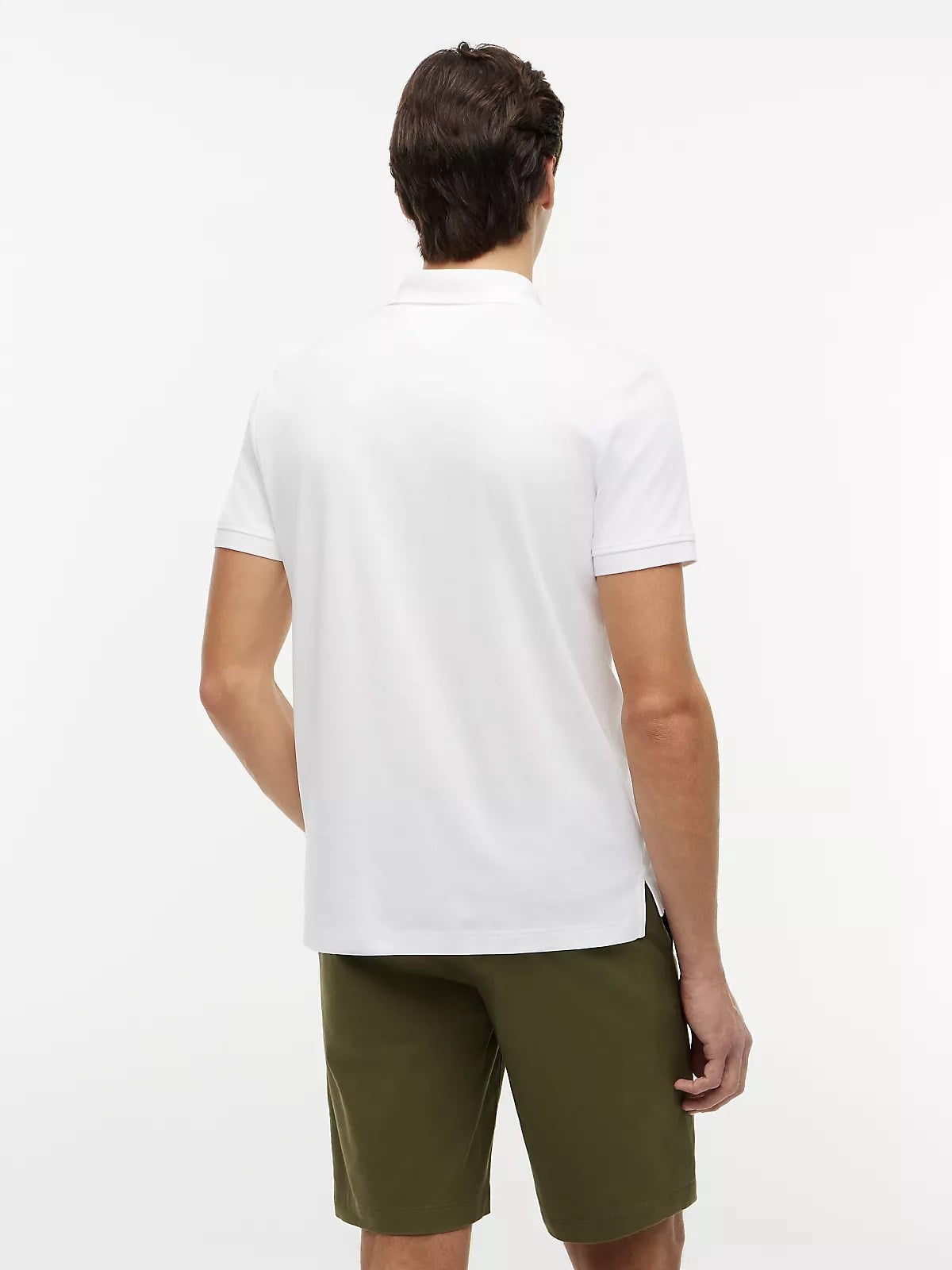 Tommy Hilfiger Tommy Hilfiger Erkek Normal Kalıp Kolu Bayrak Logolu Pamuklu Yarım Fermuarlı Kısa Kollu Beyaz Polo Yaka T-Shirt MW0MW43269-YBR