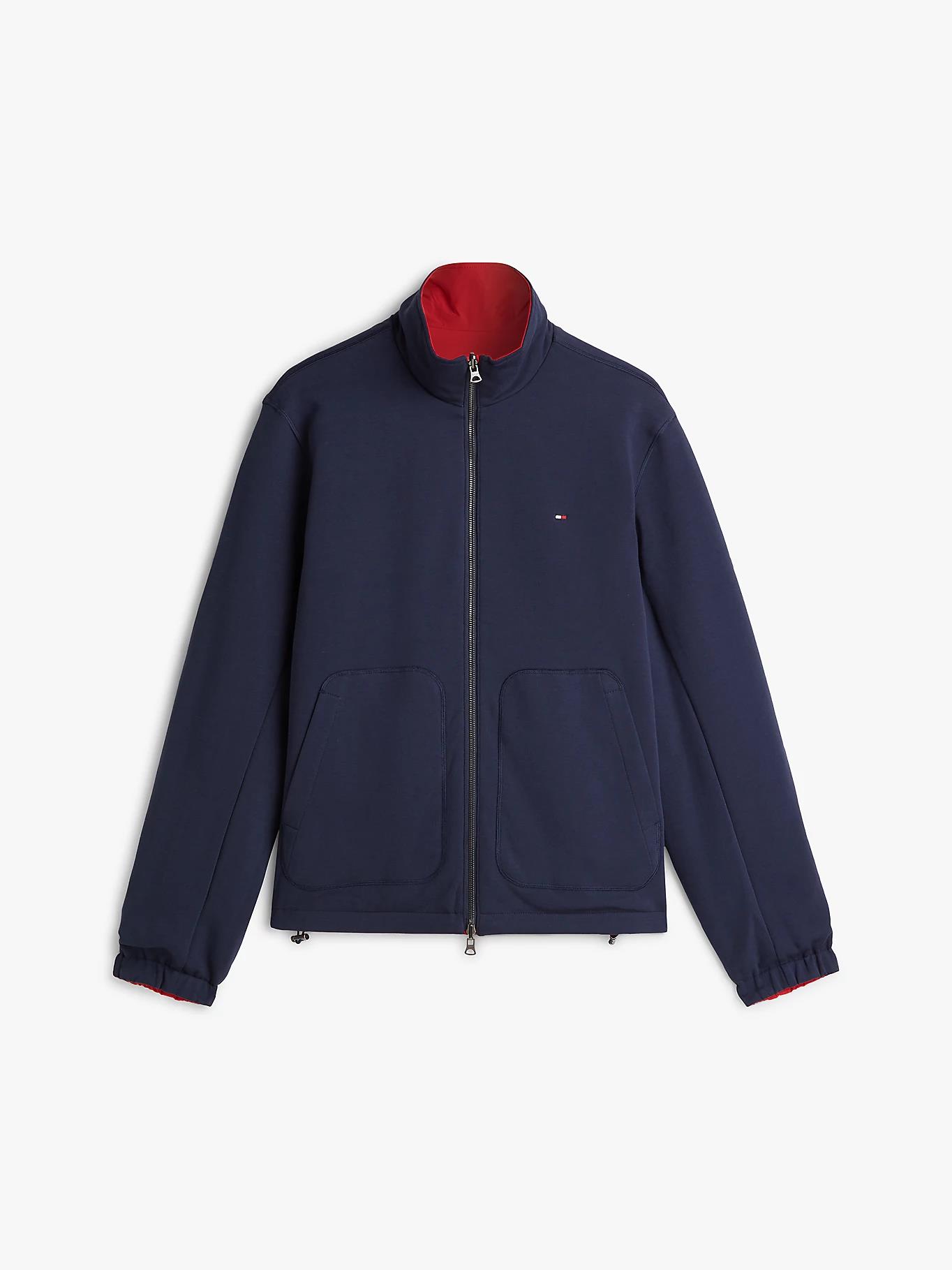 Tommy Hilfiger Tommy Hilfiger Erkek Normal Kalıp Çift Taraflı Dik Yakalı Uzun Kollu Kırmızı-Lacivert Ceket MW0MW41862-XLD