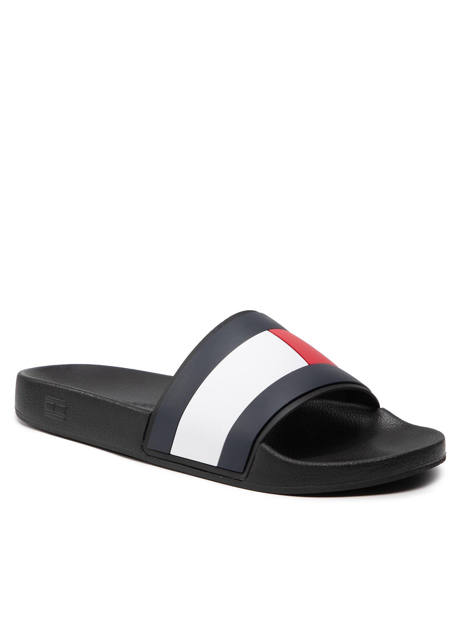 Tommy Hilfiger Tommy Hilfiger Erkek Normal Kalıp Parmak Arası Plaj Günlük Kullanım Siyah Terlik FM0FM04263-BDS