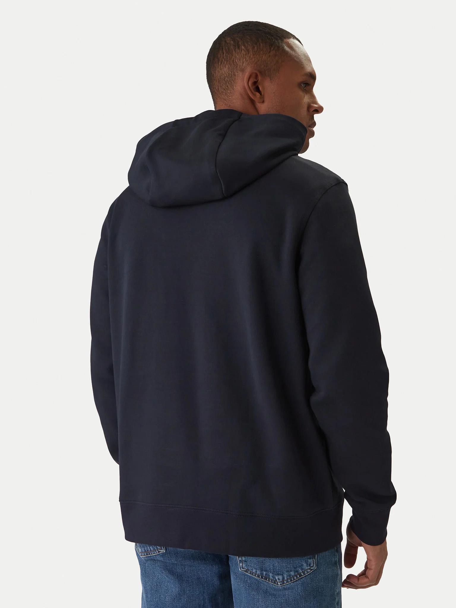 Tommy Hilfiger Tommy Hilfiger Erkek Normal Kalıp Kapüşonlu Logo Kabartmalı Uzun Kollu Lacivert Sweatshirt MW0MW42528-DW5