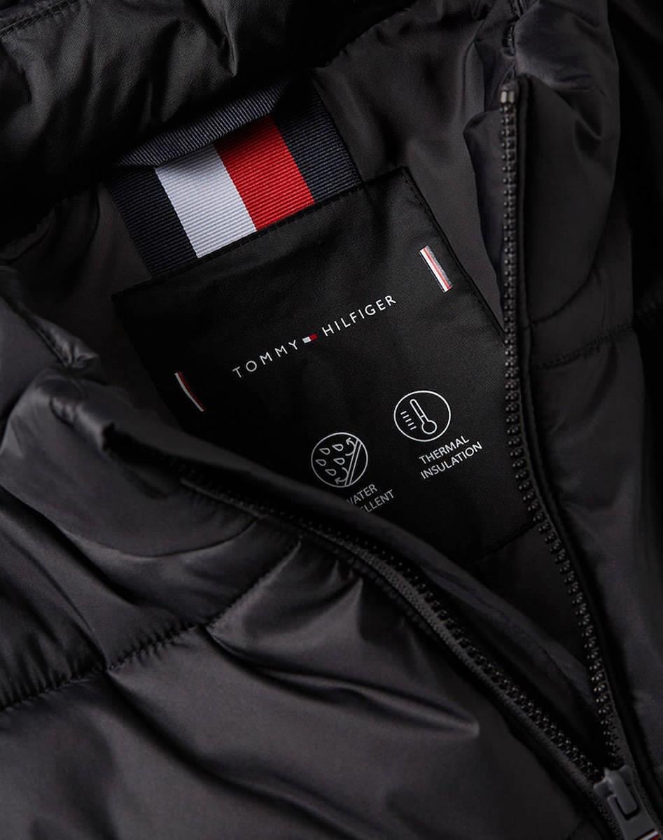Tommy Hilfiger Tommy Hilfiger Erkek Normal Kalıp Dik Yaka Su Geçirmez Kapitoneli Uzun Kollu Siyah Mont MW0MW41982-BDS