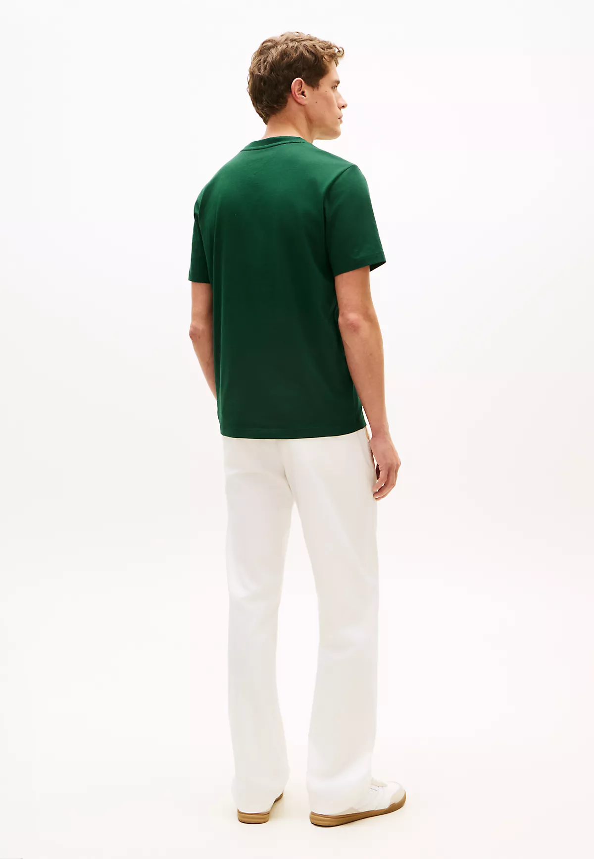 Tommy Hilfiger Tommy Hilfiger Erkek Normal Kesim Yuvarlak Yakalı Pamuklu Kısa Kollu Yeşil T-Shirt MW0MW42364-MBN