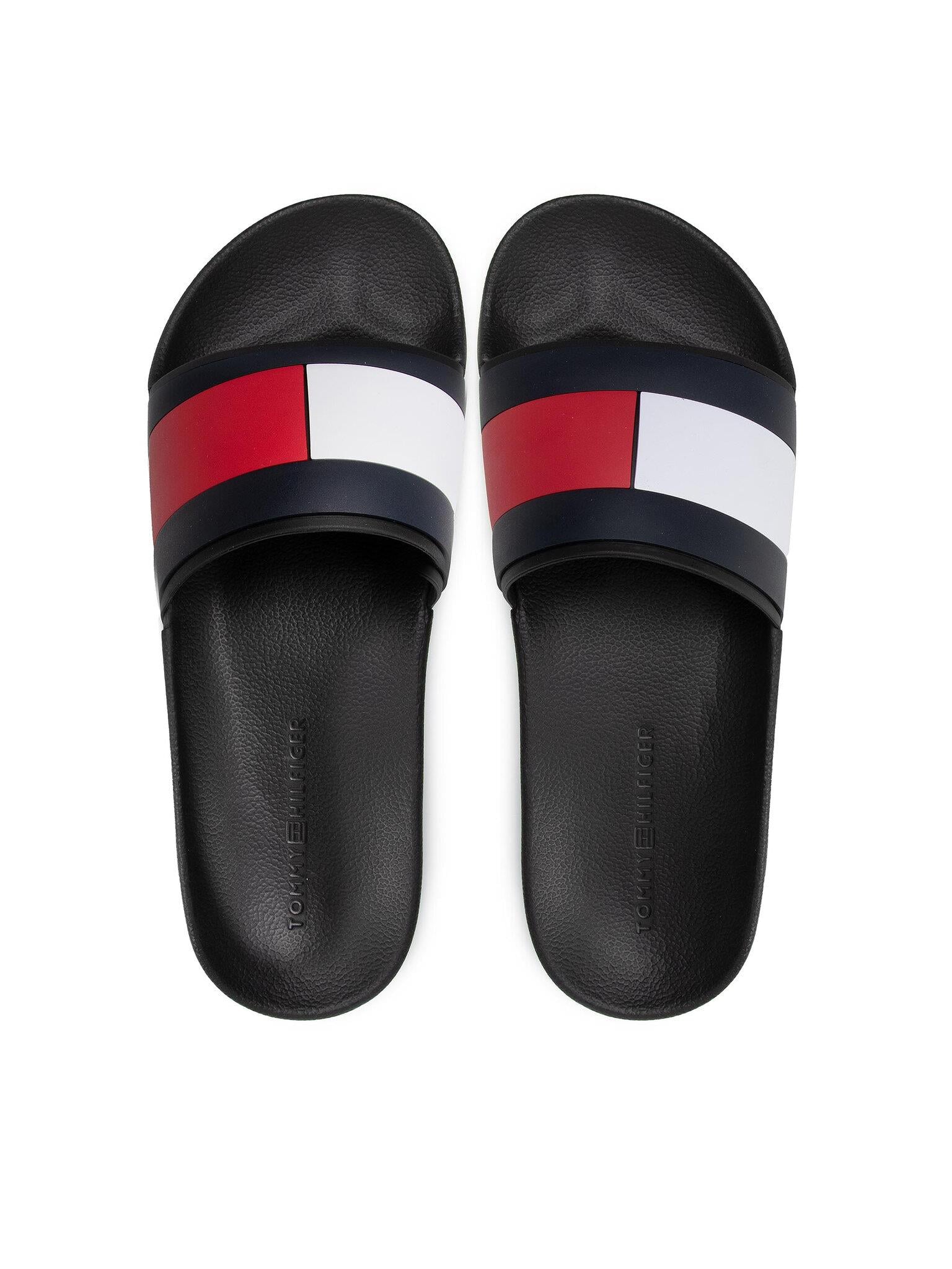Tommy Hilfiger Tommy Hilfiger Erkek Normal Kalıp Parmak Arası Plaj Günlük Kullanım Siyah Terlik FM0FM04263-BDS