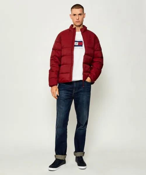 Tommy Hilfiger Tommy Hilfiger Erkek Normal Kalıp Dik Yaka Su Geçirmez Kapitoneli Uzun Kollu Kırmızı Mont MW0MW41982-XIT
