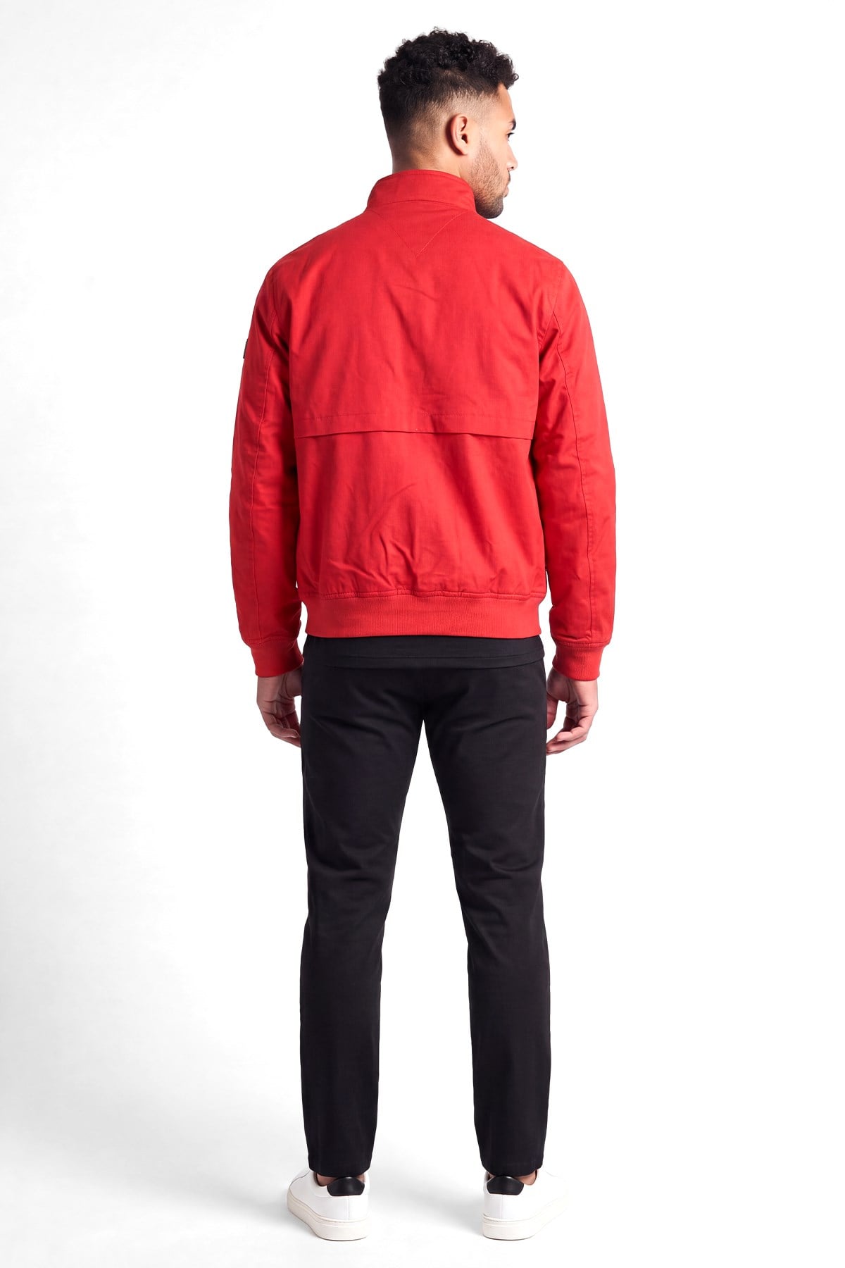 Tommy Hilfiger Tommy Hilfiger Erkek Normal Kalıp Dik Yakalı Fermuarlı Logo Detaylı Kırmızı Ceket MW0MW43468-XLD