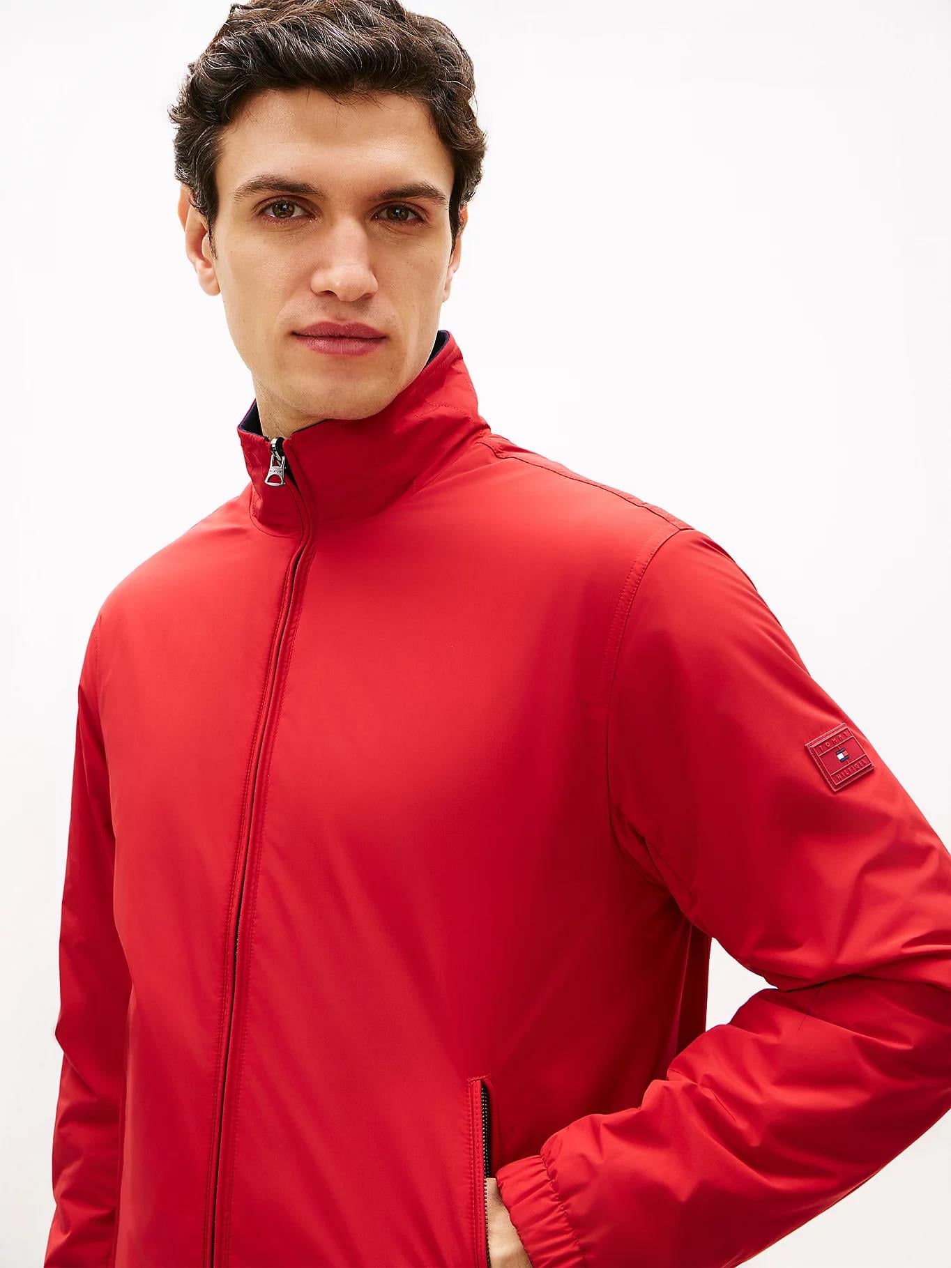 Tommy Hilfiger Tommy Hilfiger Erkek Normal Kalıp Çift Taraflı Dik Yakalı Uzun Kollu Kırmızı-Lacivert Ceket MW0MW41862-XLD