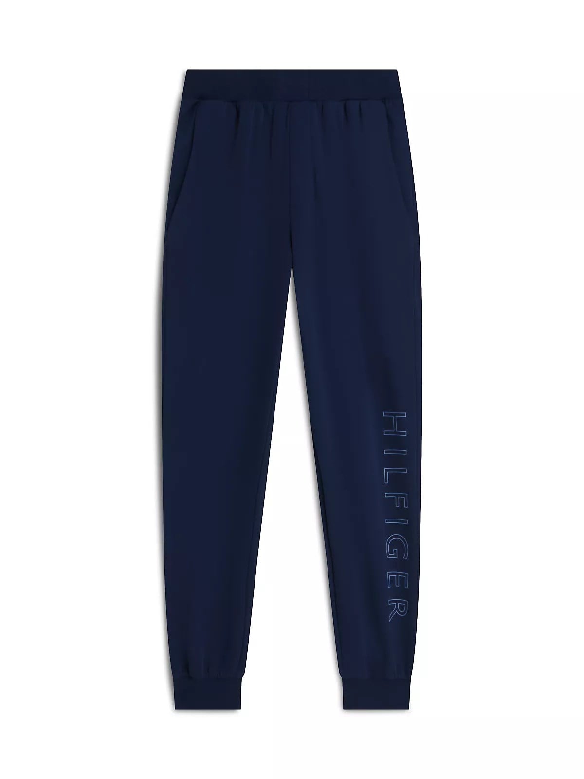 Tommy Hilfiger Tommy Hilfiger Erkek Normal Kalıp Beli ve Paçası Lastikli Logo Detaylı Lacivert Eşofman Altı MW0MW43445-DCC