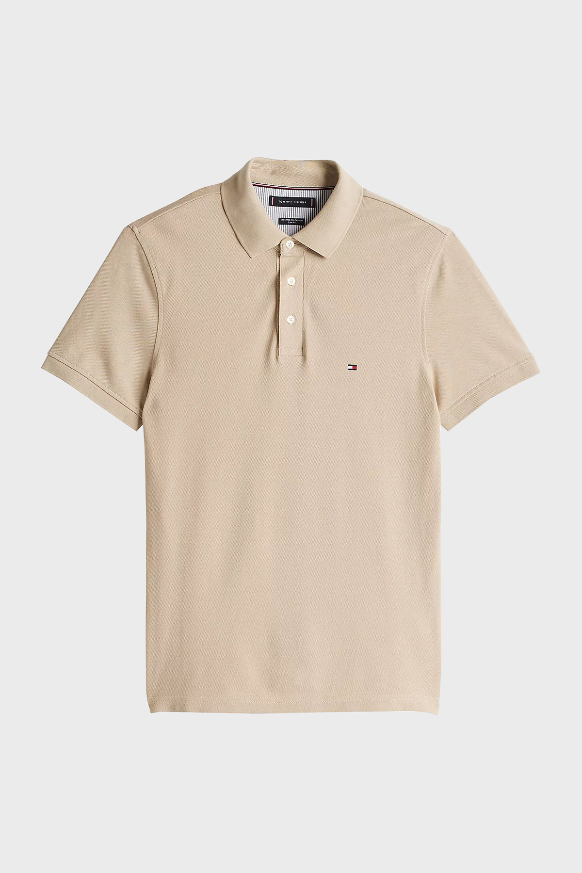Tommy Hilfiger Tommy Hilfiger Erkek Pamuklu Polo Yakalı Düğme Kapamalı Kısa Kollu Haki Polo Yaka T-Shirt MW0MW17771-RBT