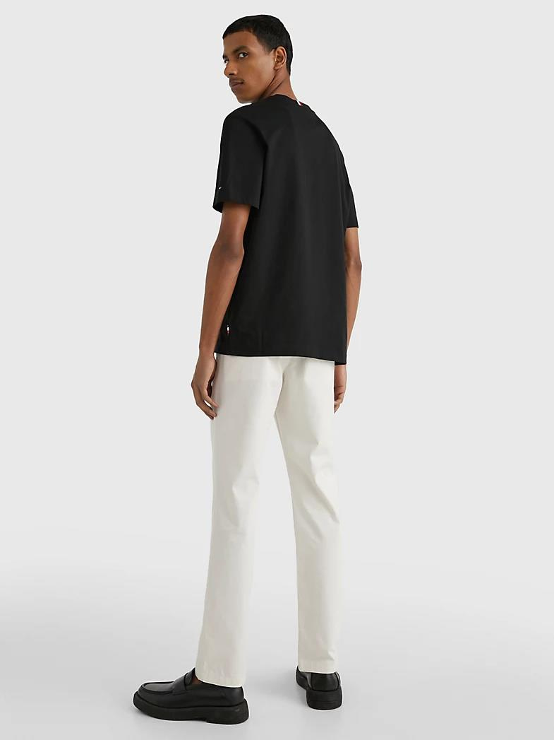 Tommy Hilfiger Tommy Hilfiger Erkek Pamuklu Yuvarlak Yaka Marka Logolu Siyah T-Shirt MW0MW30055-BDS
