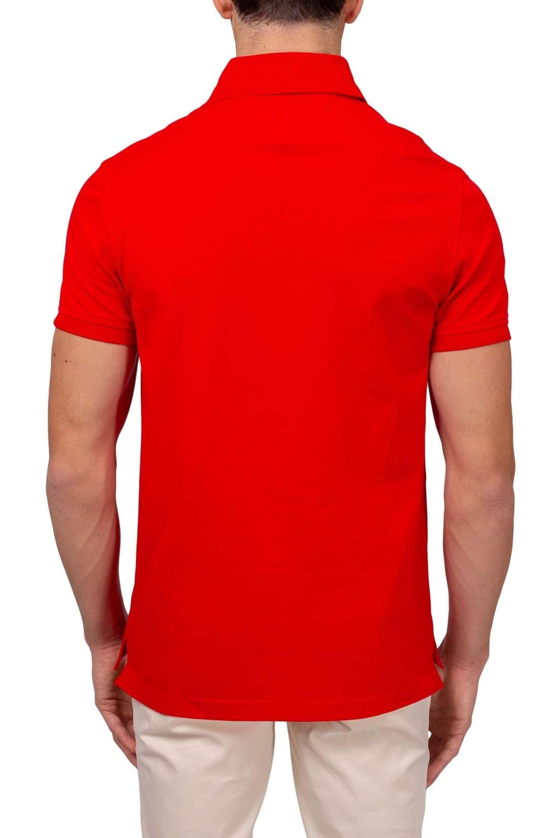 Tommy Hilfiger Tommy Hilfiger Erkek Pamuklu Polo Yakalı Düğme Kapamalı Kısa Kollu Kırmızı Polo Yaka T-Shirt MW0MW17771-XND