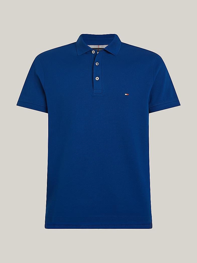 Tommy Hilfiger Tommy Hilfiger Erkek Pamuklu Polo Yakalı Düğme Kapamalı Kısa Kollu Lacivert Polo Yaka T-Shirt MW0MW17771-C5J