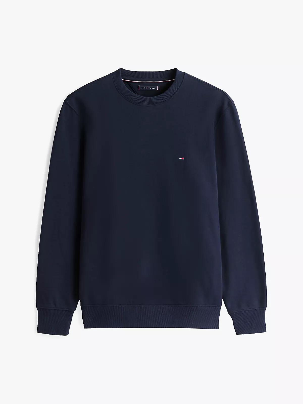 Tommy Hilfiger Tommy Hilfiger Erkek Pamuklu Normal Kalıp Yuvarlak Yakalı Uzun Kollu Lacivert Sweatshirt MW0MW37237-DW5