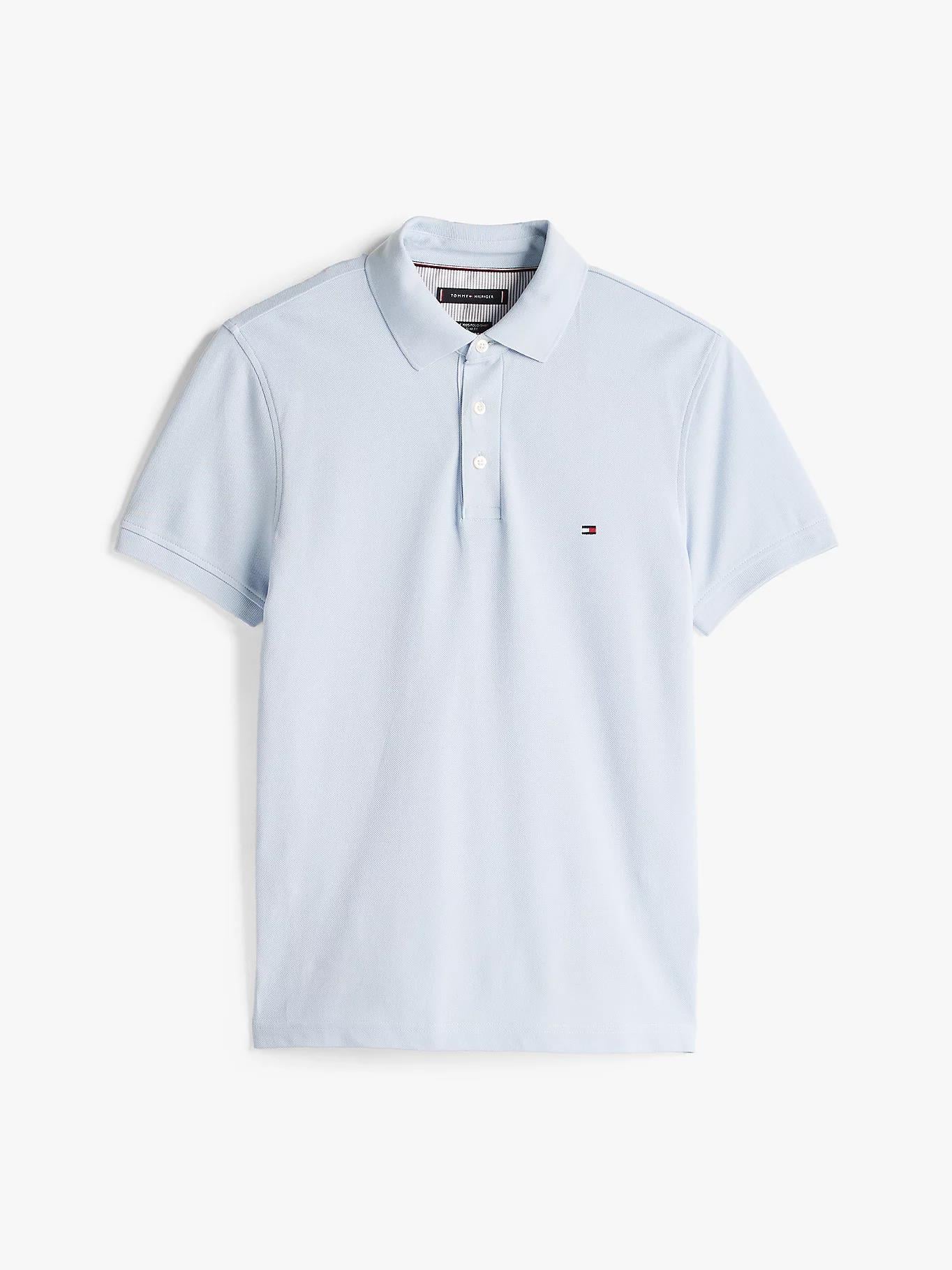 TOMMY HILFIGER Tommy Hilfiger Erkek Pamuklu Polo Yakalı Düğme Kapamalı Kısa Kollu Lacivert Polo Yaka T-Shirt MW0MW17771-C1O
