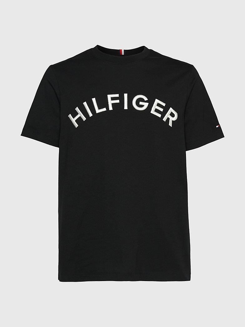 Tommy Hilfiger Tommy Hilfiger Erkek Pamuklu Yuvarlak Yaka Marka Logolu Siyah T-Shirt MW0MW30055-BDS