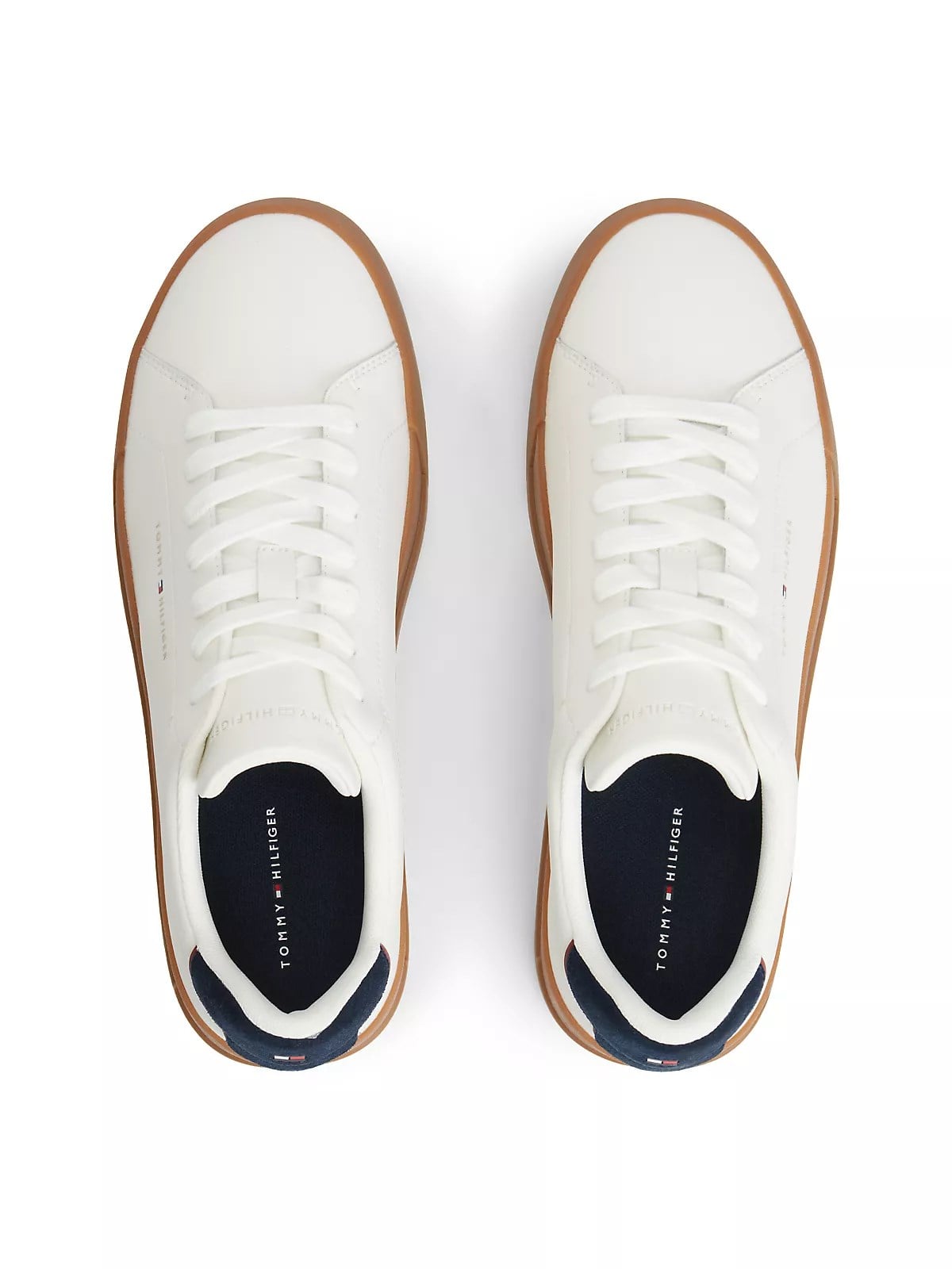 Tommy Hilfiger Tommy Hilfiger Erkek Rahat Düz Taban Topuk Renk Geçişli Deri Ekru1 Sneaker FM0FM05367-02S