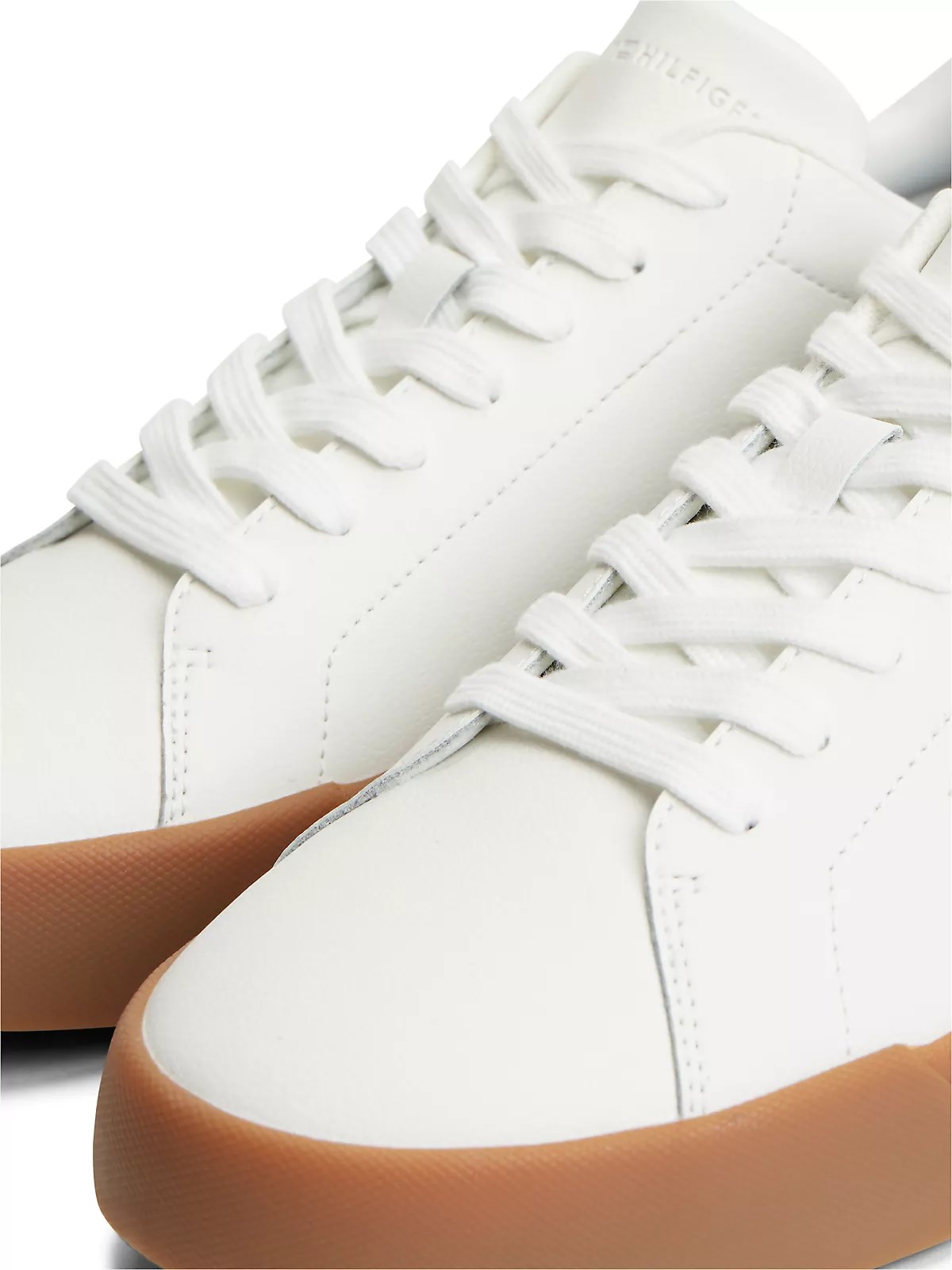 Tommy Hilfiger Tommy Hilfiger Erkek Rahat Düz Taban Topuk Renk Geçişli Deri Ekru1 Sneaker FM0FM05367-02S