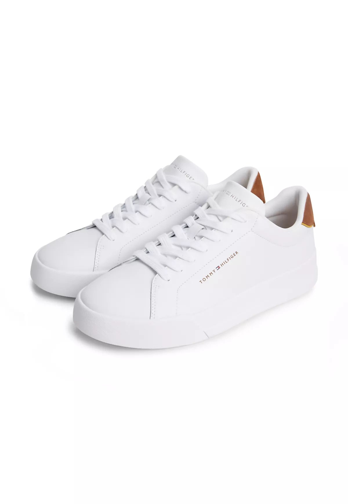 Tommy Hilfiger Tommy Hilfiger Erkek Rahat Düz Taban Topuk Renk Geçişli Deri Beyaz Sneaker FM0FM05367-02R