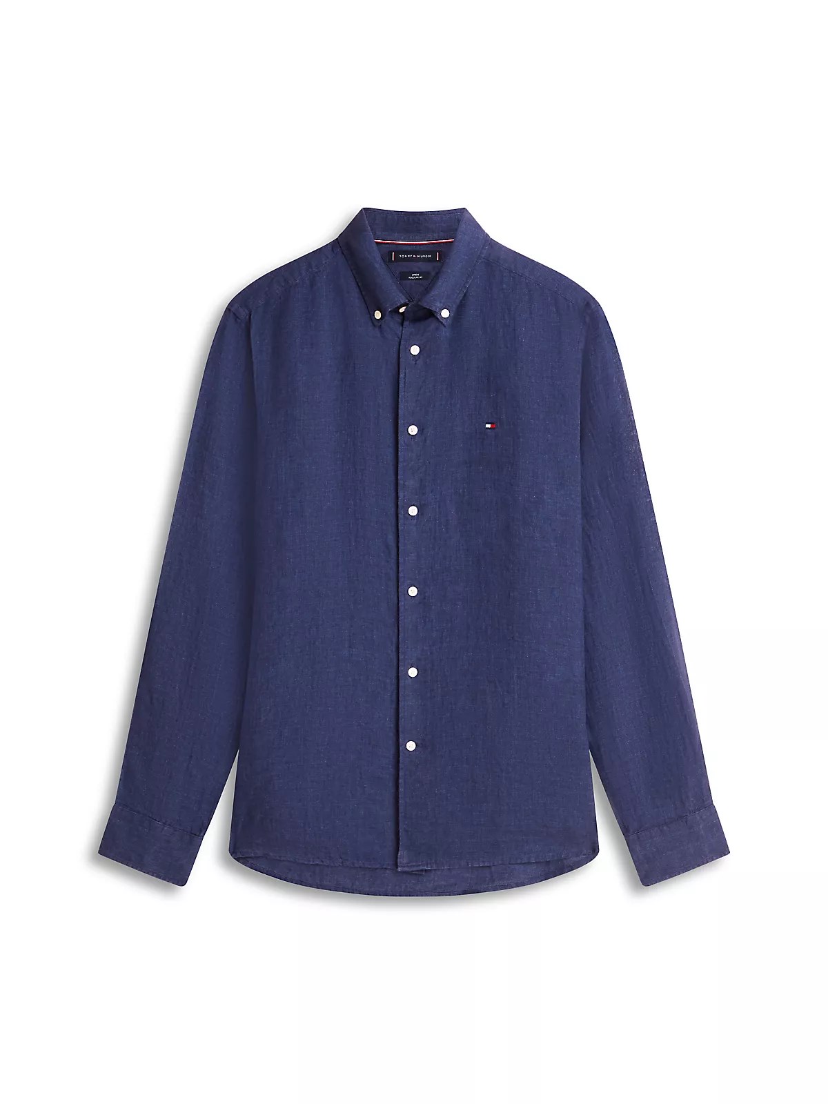 Tommy Hilfiger Tommy Hilfiger Erkek Regular Fit %100 Keten Logo İmzalı Uzun Kollu Lacivert Gömlek MW0MW41530-DCC