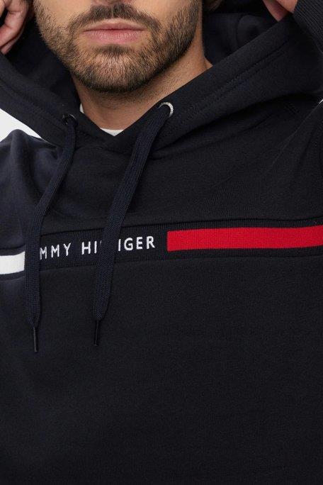 Tommy Hilfiger Tommy Hilfiger Erkek Regular Fit Kapüşonlu Logo Baskılı Pamuklu Uzun Kollu Lacivert Sweatshirt MW0MW37361-DW5