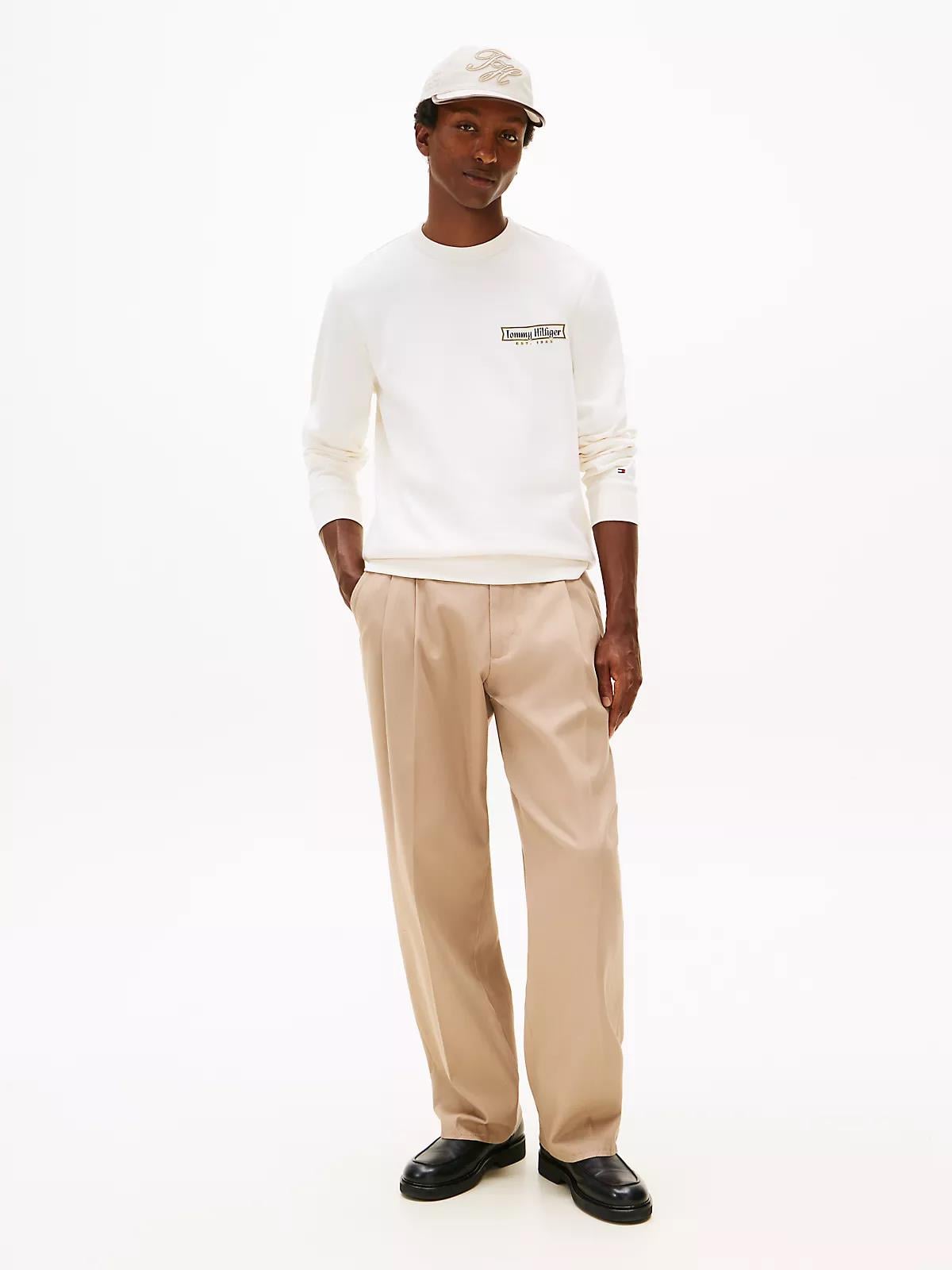 Tommy Hilfiger Tommy Hilfiger Erkek Regular Fit Yuvarlak Yakalı Logo Baskılı Uzun Kollu Sarı Sweatshirt MW0MW41433-Z00