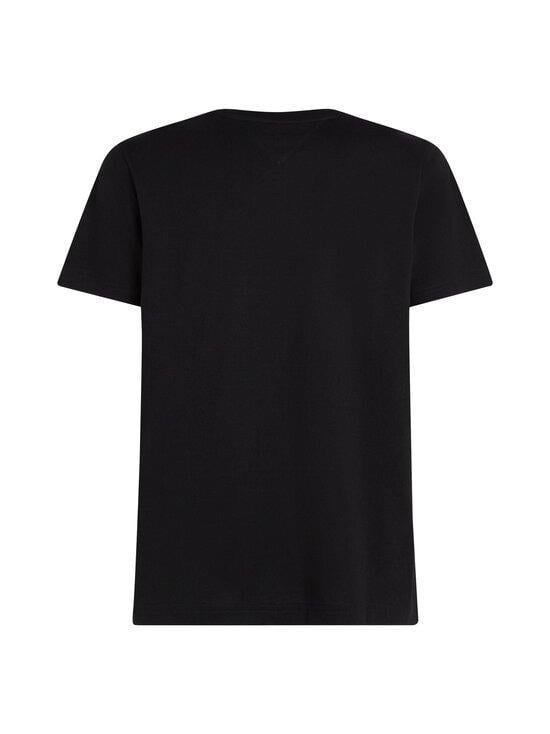 TOMMY HILFIGER Tommy Hilfiger Erkek Regular Fit Pamuklu Logo Baskılı Pamuklu Yuvarlak Yakalı Kısa Kollu Siyah T-Shirt MW0MW39357-BDS