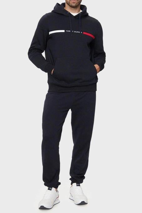 Tommy Hilfiger Tommy Hilfiger Erkek Regular Fit Kapüşonlu Logo Baskılı Pamuklu Uzun Kollu Lacivert Sweatshirt MW0MW37361-DW5
