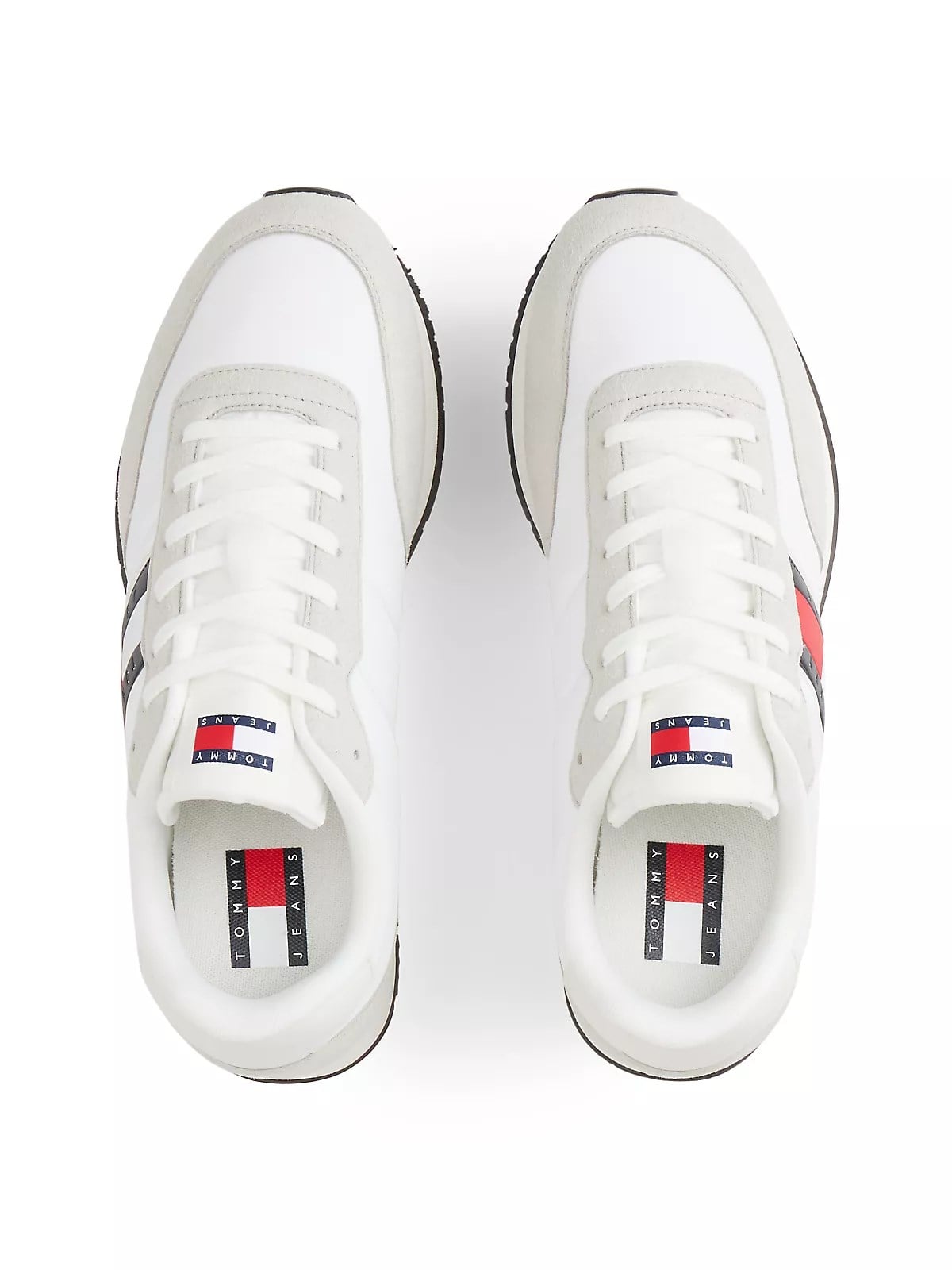 Tommy Hilfiger Tommy Hilfiger Erkek Süet Detaylı Bayrak Logo Desenli Beyaz Sneaker EM0EM01709-YBL