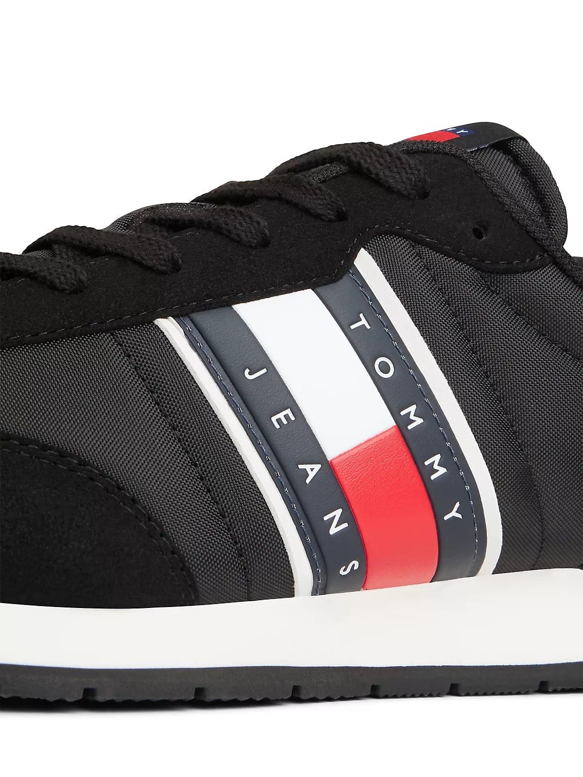 Tommy Hilfiger Tommy Hilfiger Erkek Süet Detaylı Bayrak Logo Desenli Siyah Sneaker EM0EM01709-BDS