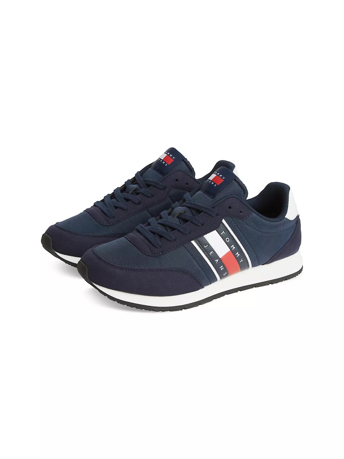 Tommy Hilfiger Tommy Hilfiger Erkek Süet Detaylı Bayrak Logo Desenli Lacivert Sneaker EM0EM01709-C1G