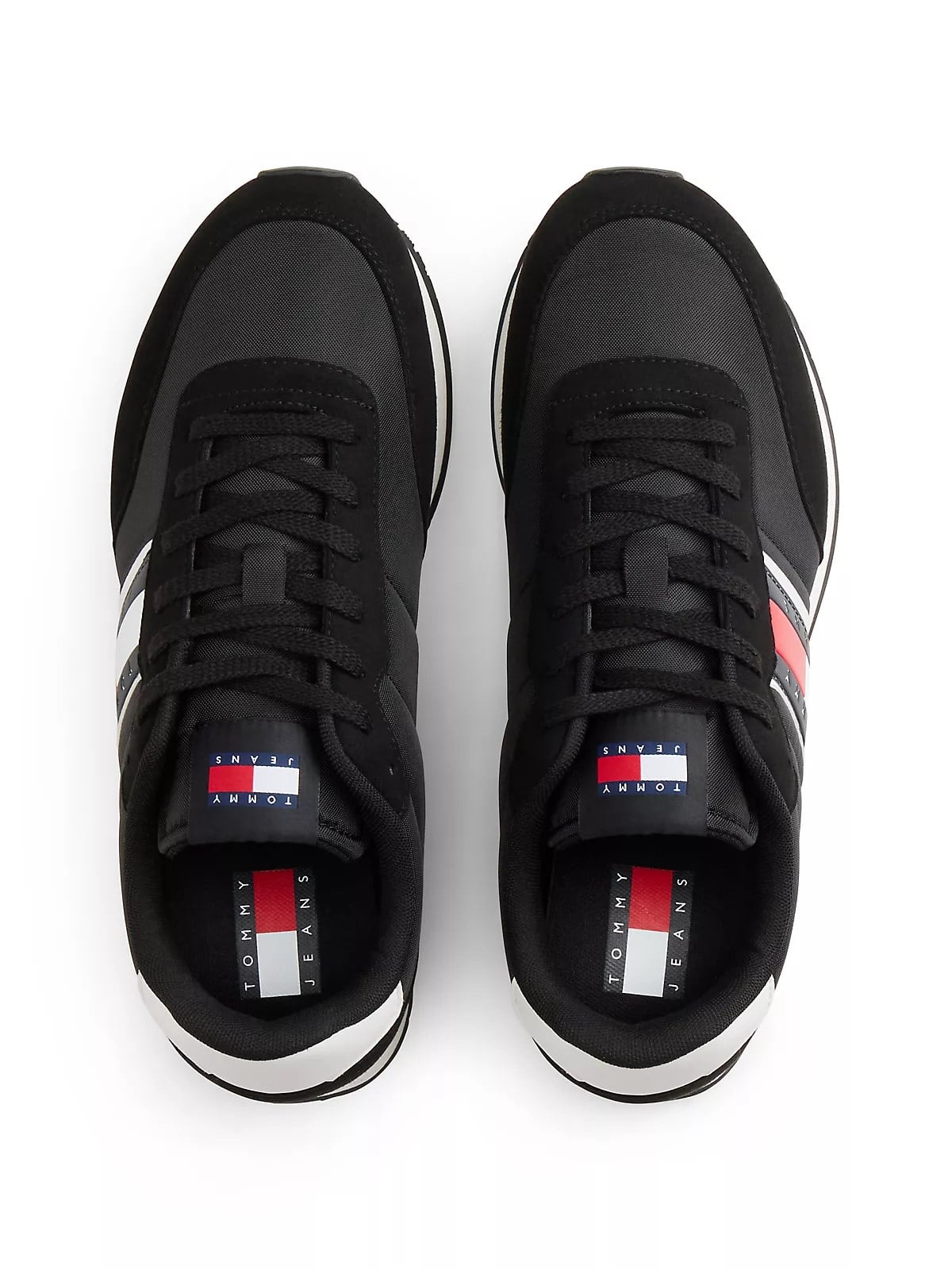 Tommy Hilfiger Tommy Hilfiger Erkek Süet Detaylı Bayrak Logo Desenli Siyah Sneaker EM0EM01709-BDS