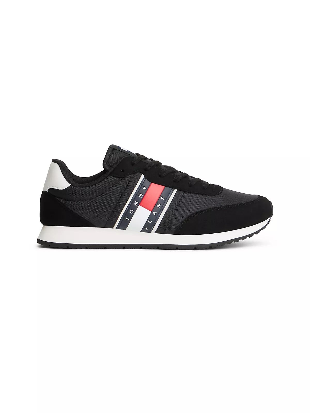 Tommy Hilfiger Tommy Hilfiger Erkek Süet Detaylı Bayrak Logo Desenli Siyah Sneaker EM0EM01709-BDS