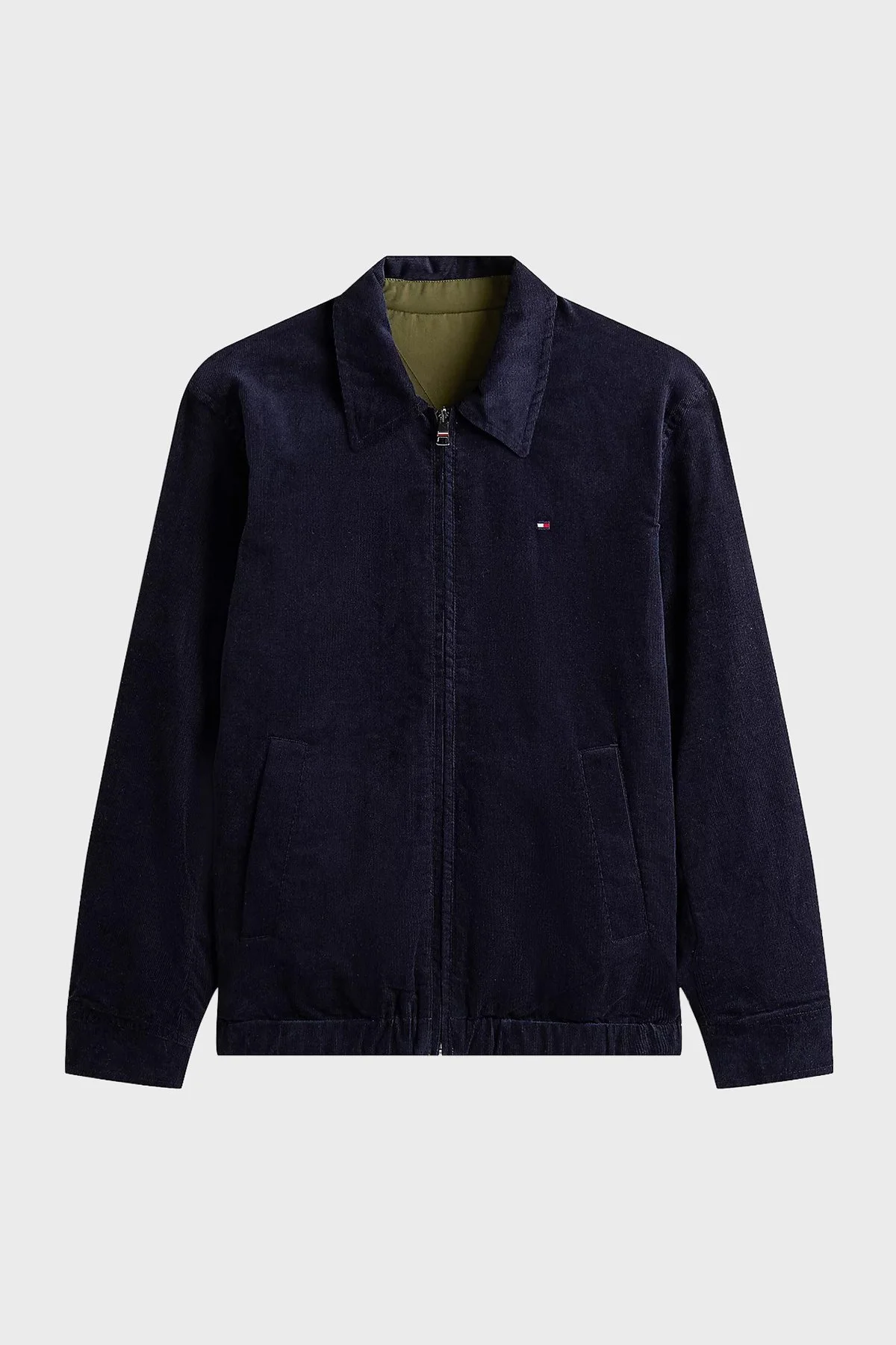 Tommy Hilfiger Tommy Hilfiger Erkek Uzun Kol Gömlek Yaka Düz Mavi Ceket MW0MW40620-DW5