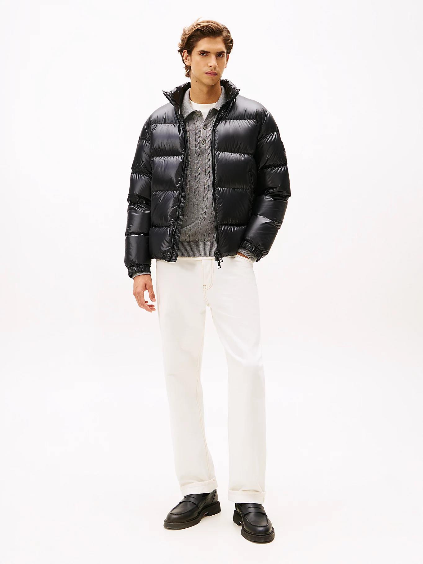 Tommy Hilfiger Tommy Hilfiger Erkek Uzun Kol Kapitoneli Şişme Dik Yaka Cepli Siyah Mont MW0MW40617-BDS