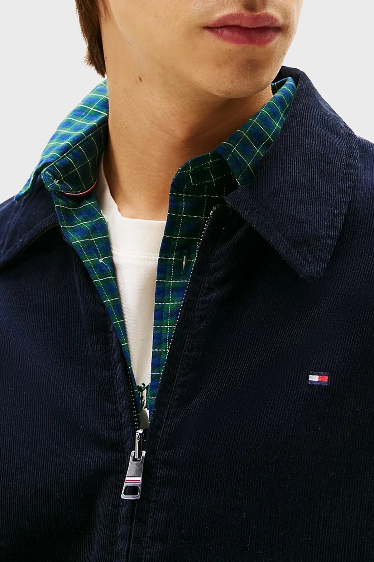 Tommy Hilfiger Tommy Hilfiger Erkek Uzun Kol Gömlek Yaka Düz Mavi Ceket MW0MW40620-DW5