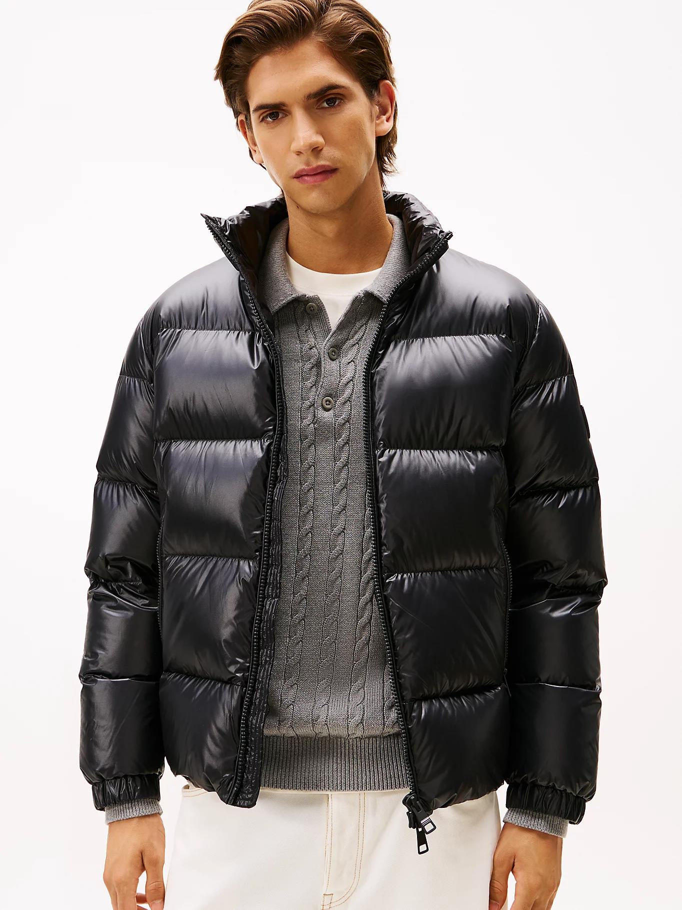 Tommy Hilfiger Tommy Hilfiger Erkek Uzun Kol Kapitoneli Şişme Dik Yaka Cepli Siyah Mont MW0MW40617-BDS