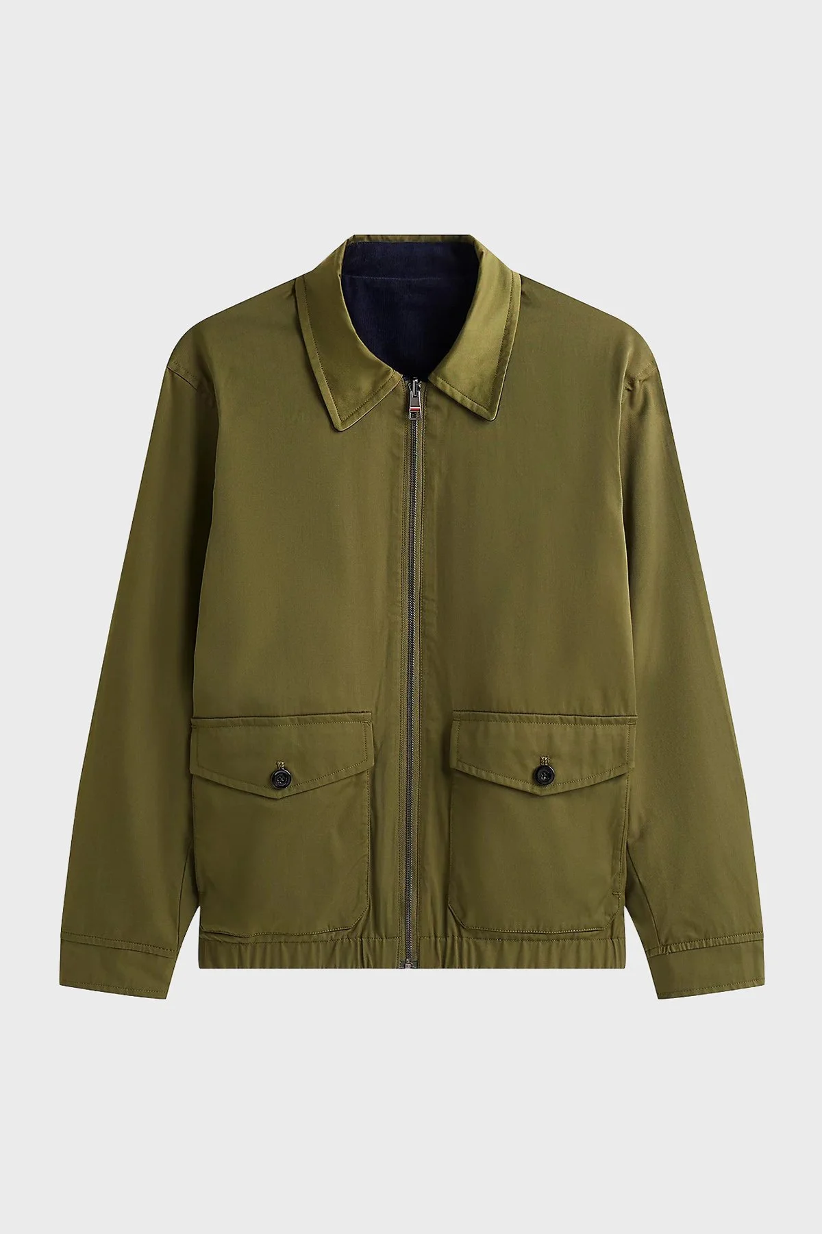 Tommy Hilfiger Tommy Hilfiger Erkek Uzun Kol Gömlek Yaka Düz Mavi Ceket MW0MW40620-DW5