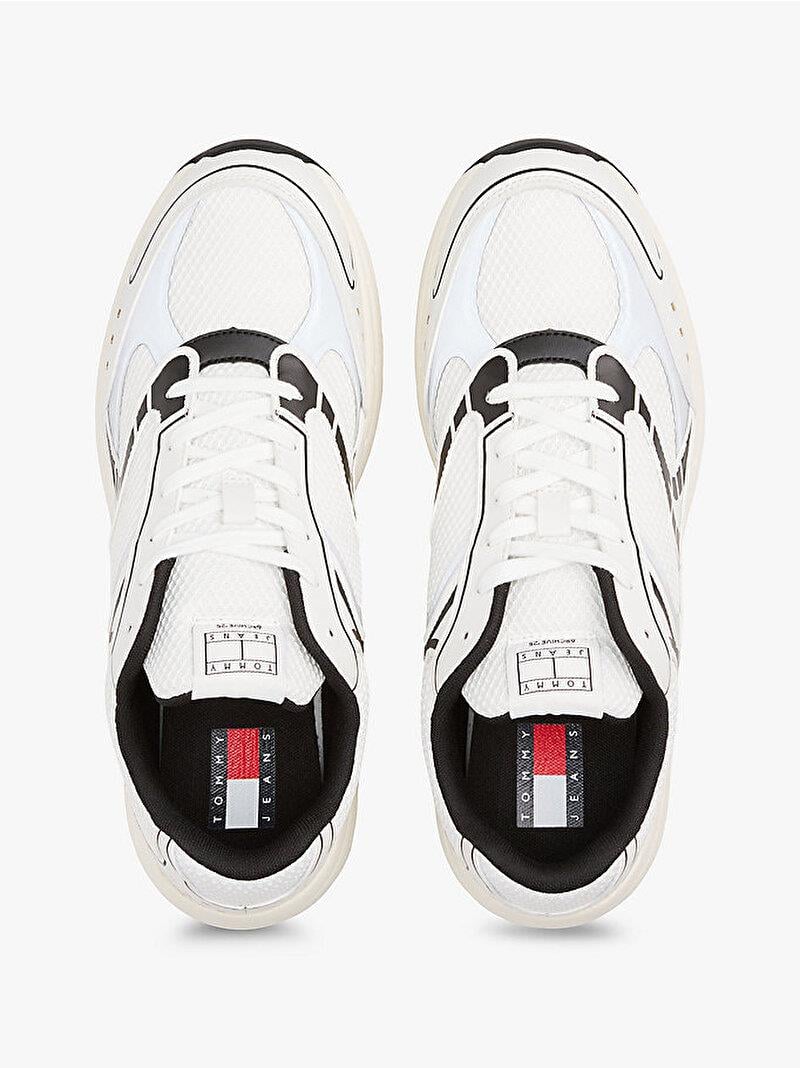 TOMMY HILFIGER Tommy Hilfiger Erkek Yüksek Rahat Taban Nefes Alabilen File Detaylı Siyah Sneaker EM0EM01594-BDS