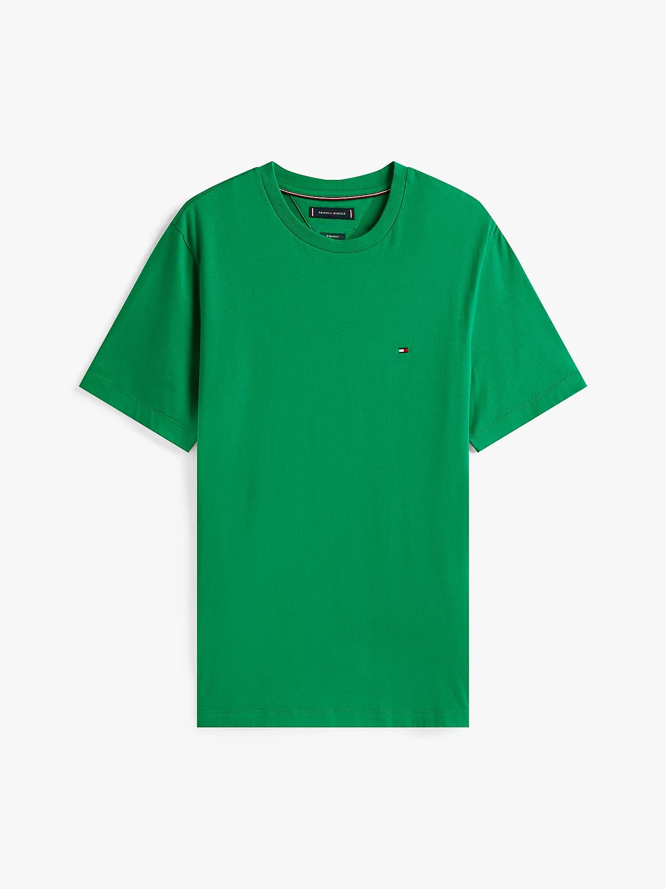 TOMMY HILFIGER Tommy Hilfiger Erkek Yuvarlak Yaka Slim Fit Esnek Kumaş Uzun Kollu Yeşil T-Shirt MW0MW39995-L4B