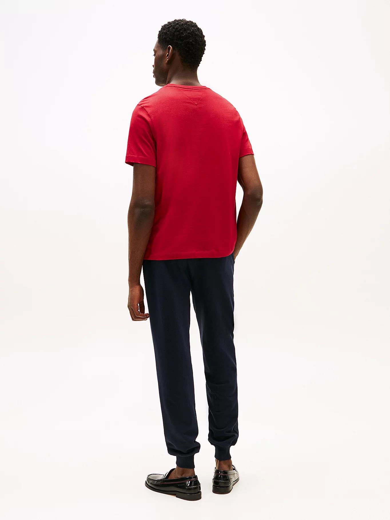 Tommy Hilfiger Tommy Hilfiger Erkek Yuvarlak Yaka Slim Fit Esnek Kumaş Uzun Kollu Kırmızı T-Shirt MW0MW39995-XLD