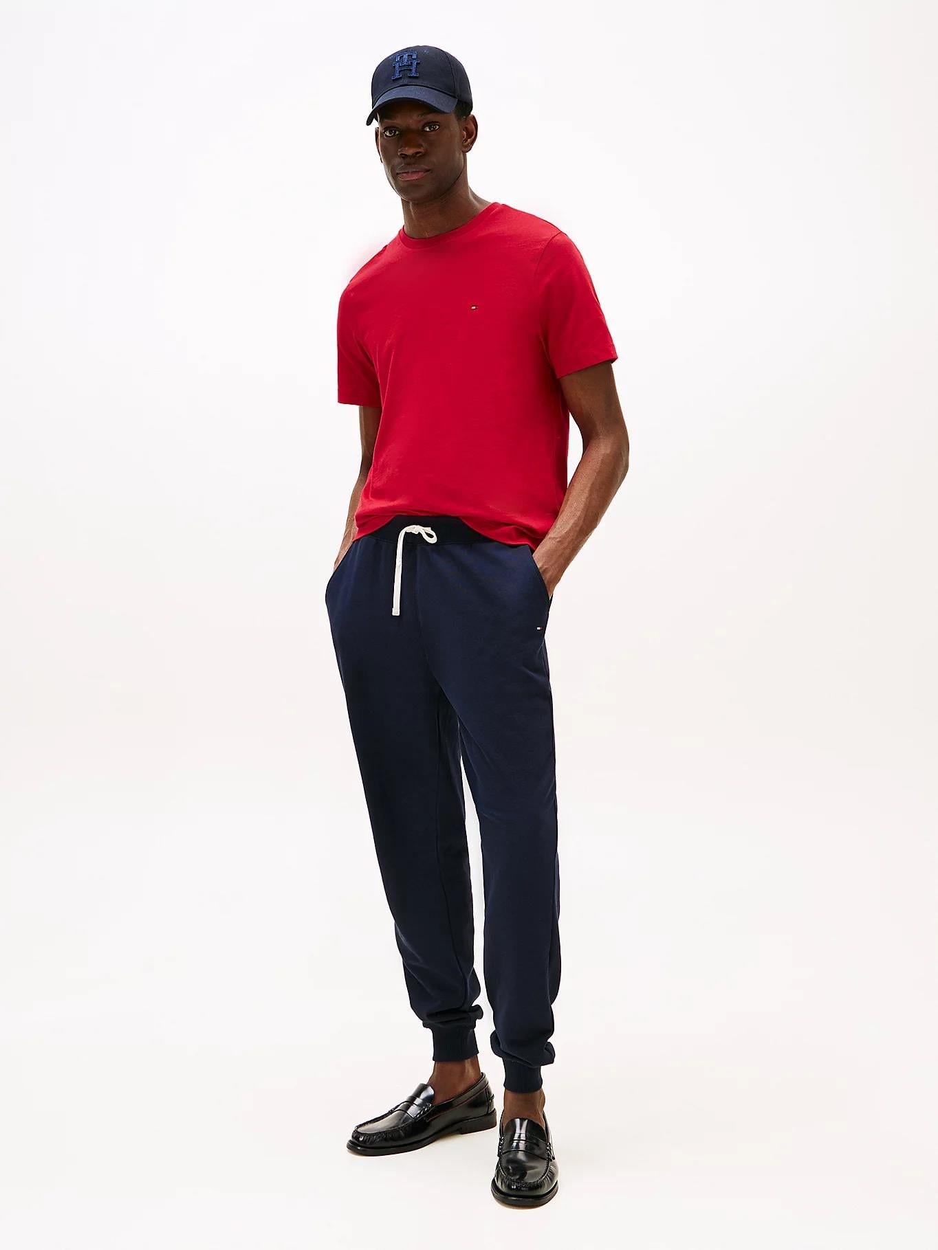 Tommy Hilfiger Tommy Hilfiger Erkek Yuvarlak Yaka Slim Fit Esnek Kumaş Uzun Kollu Kırmızı T-Shirt MW0MW39995-XLD