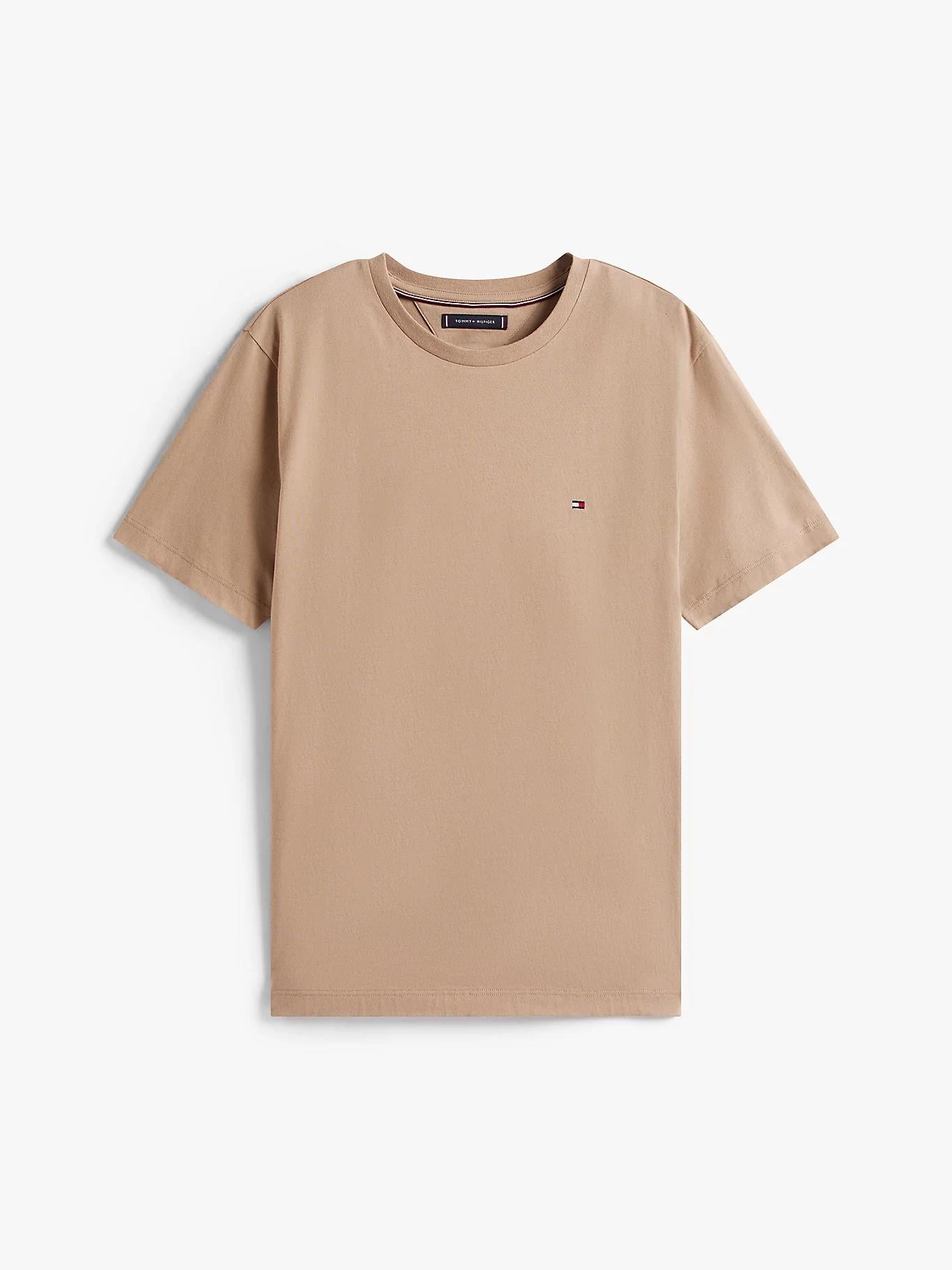 Tommy Hilfiger Tommy Hilfiger Erkek Yuvarlak Yaka Slim Fit Esnek Kumaş Uzun Kollu Bej T-Shirt MW0MW39995-AFE