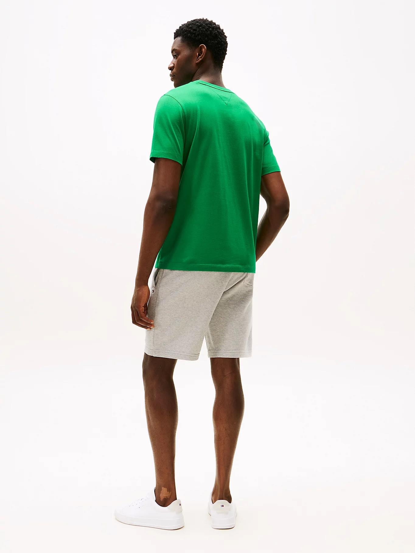 TOMMY HILFIGER Tommy Hilfiger Erkek Yuvarlak Yaka Slim Fit Esnek Kumaş Uzun Kollu Yeşil T-Shirt MW0MW39995-L4B