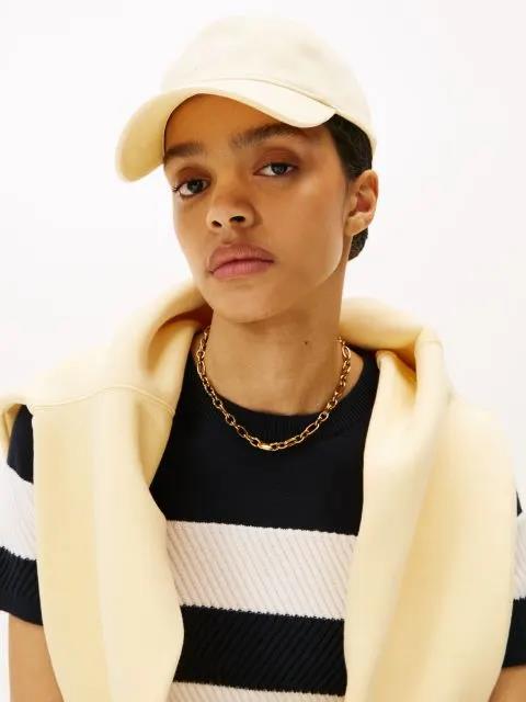 TOMMY HILFIGER Tommy Hilfiger Kadın %100 Pamuklu Nefes Alabilen Kumaşlı Ayarlanabilir Tokalı Sarı Şapka AW0AW17489-ZGB