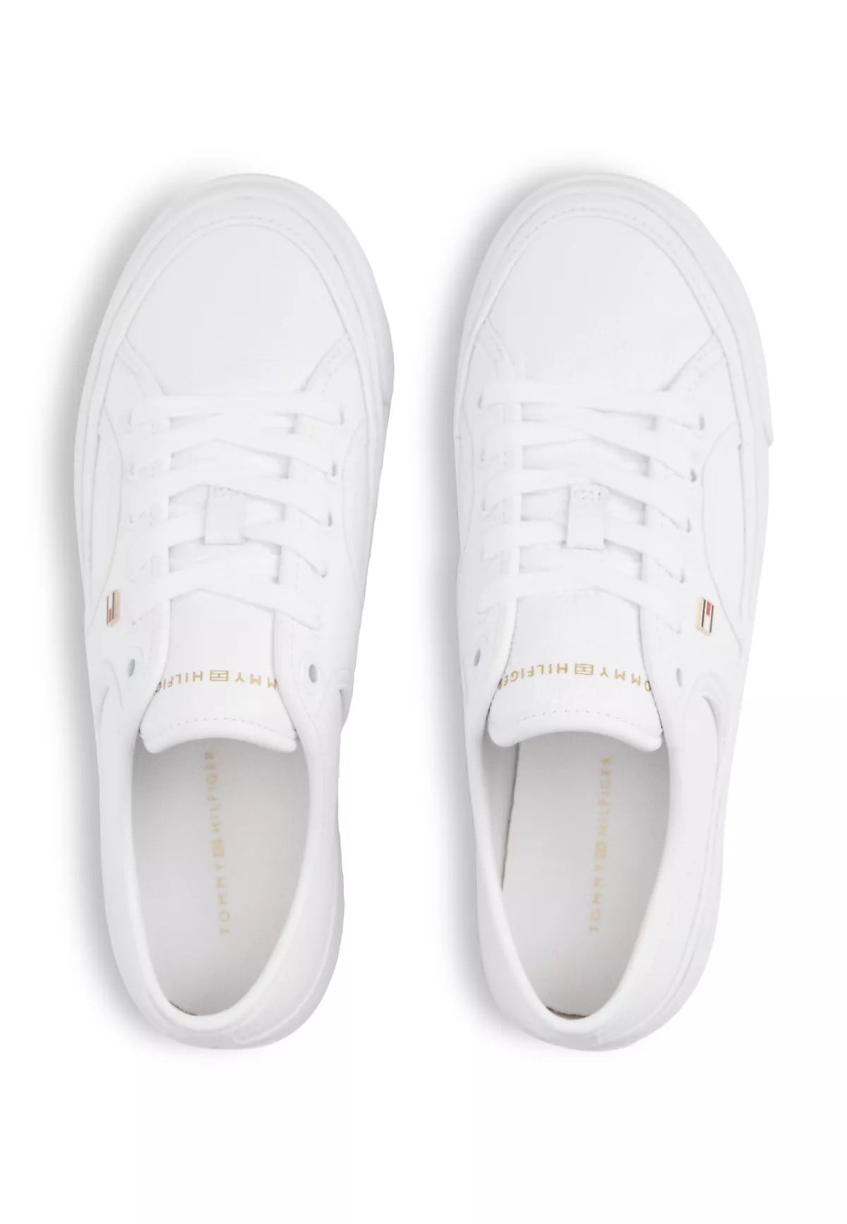 Tommy Hilfiger Tommy Hilfiger Kadın Bağcıklı Rahat Taban Logo Detaylı Deri Günlük Beyaz Sneaker FW0FW09393-YBS