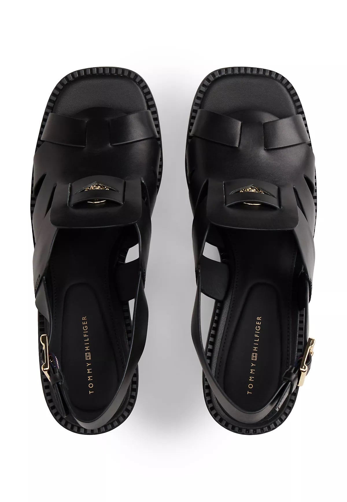 Tommy Hilfiger Tommy Hilfiger Kadın Çapraz Bağlamalı Dolgu Topuklu Siyah Sandalet FW0FW09135-BDS