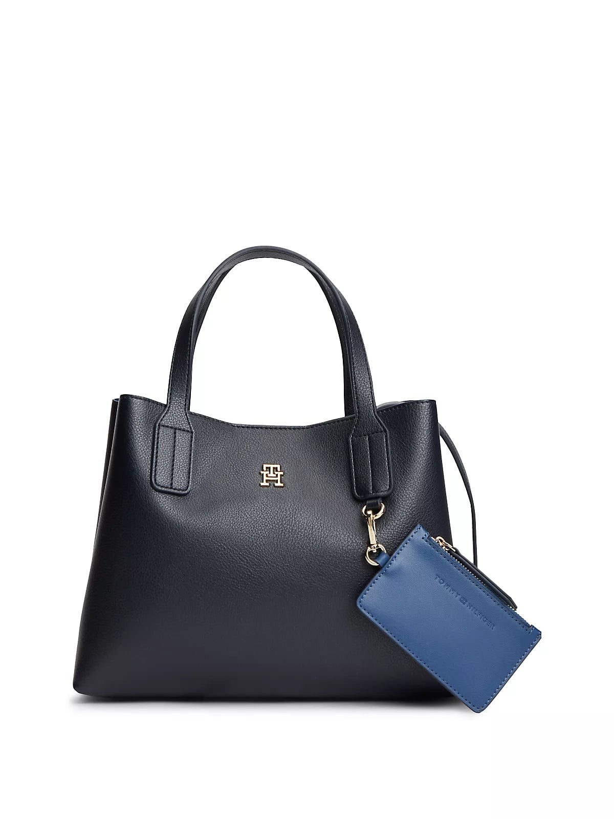 Tommy Hilfiger Tommy Hilfiger Kadın Çıkarılabilir Mini Askılı ve Cüzdanlı TH Monogram Logolu Lacivert Omuz Çantası AW0AW18722-DW6