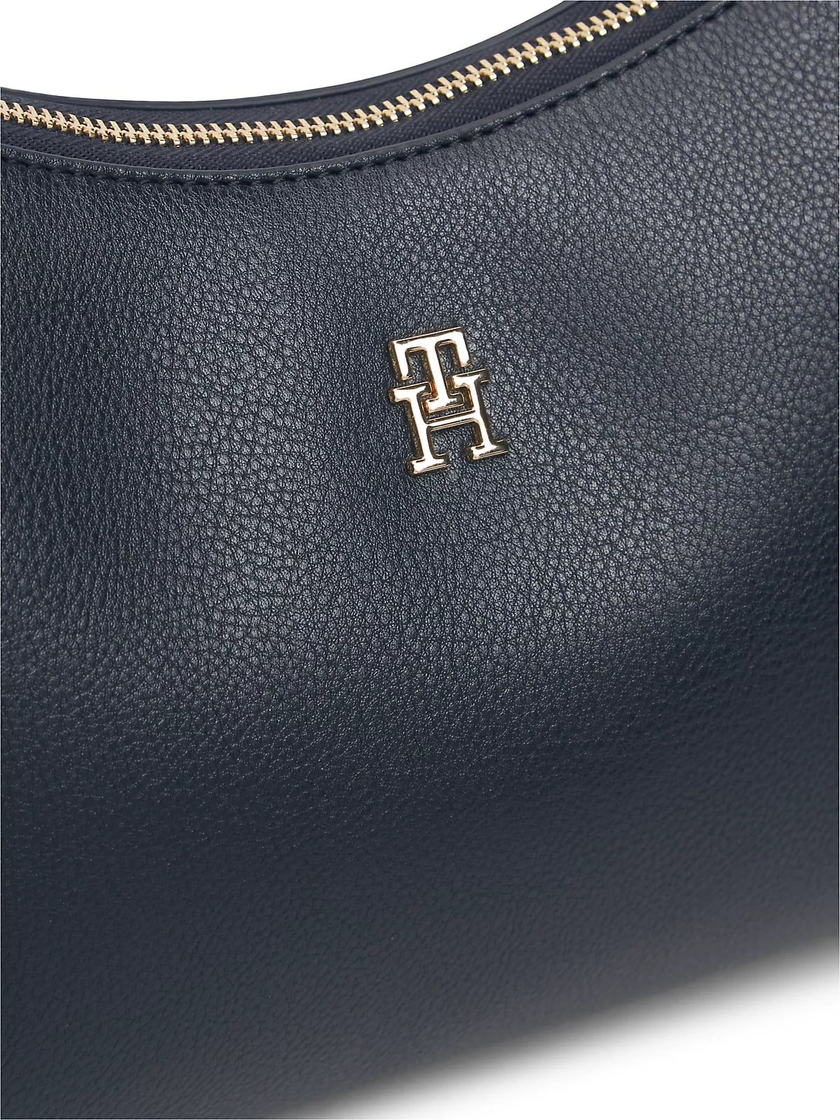 Tommy Hilfiger Tommy Hilfiger Kadın Çıkarılabilir Mini Cüzdanlı Fermuarlı Kısa Kulplu TH Monogram Logolu Lacivert Omuz Çantası AW0AW18720-DW6